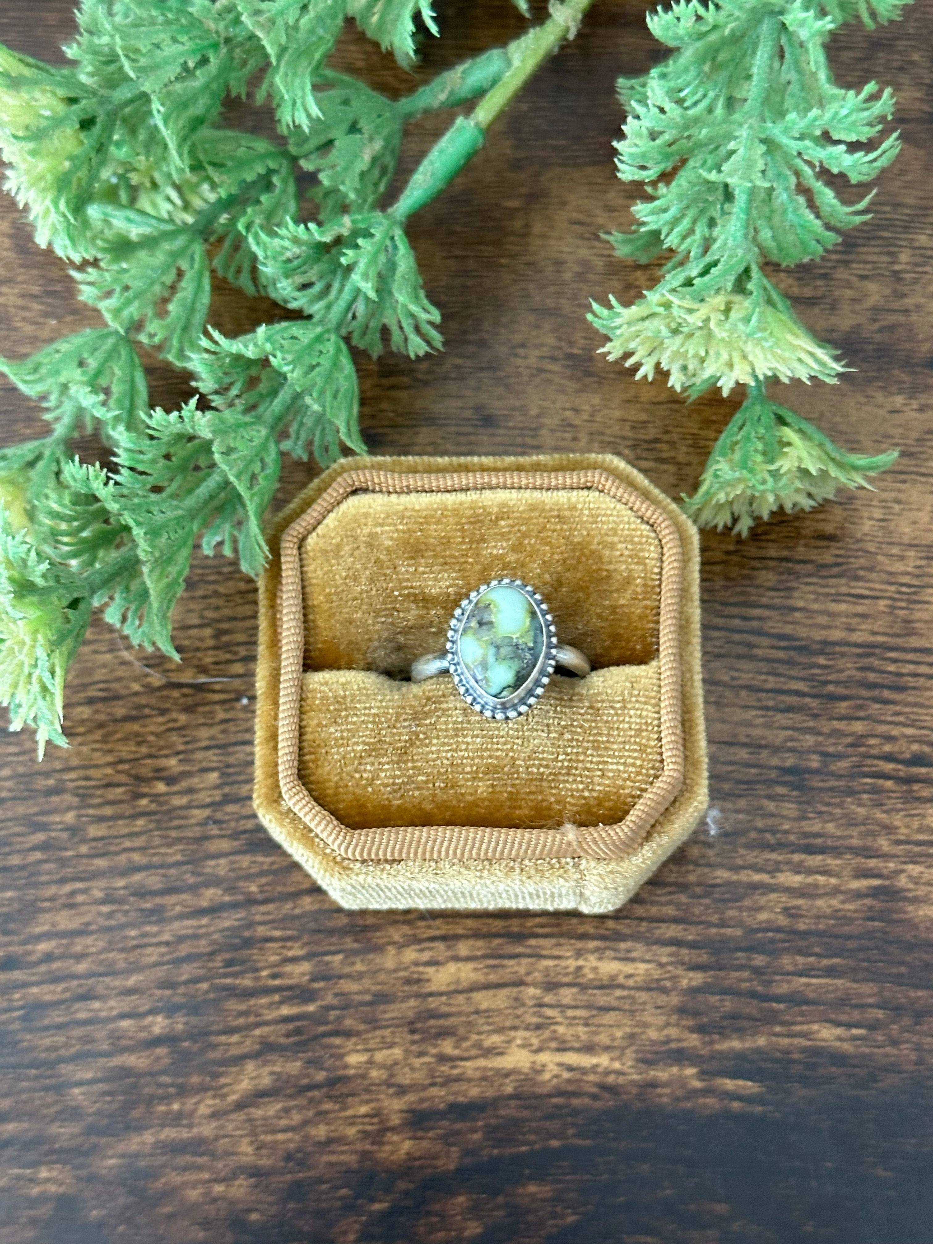 Navajo Handmade Palomino Variscite & Sterling Silver Rings