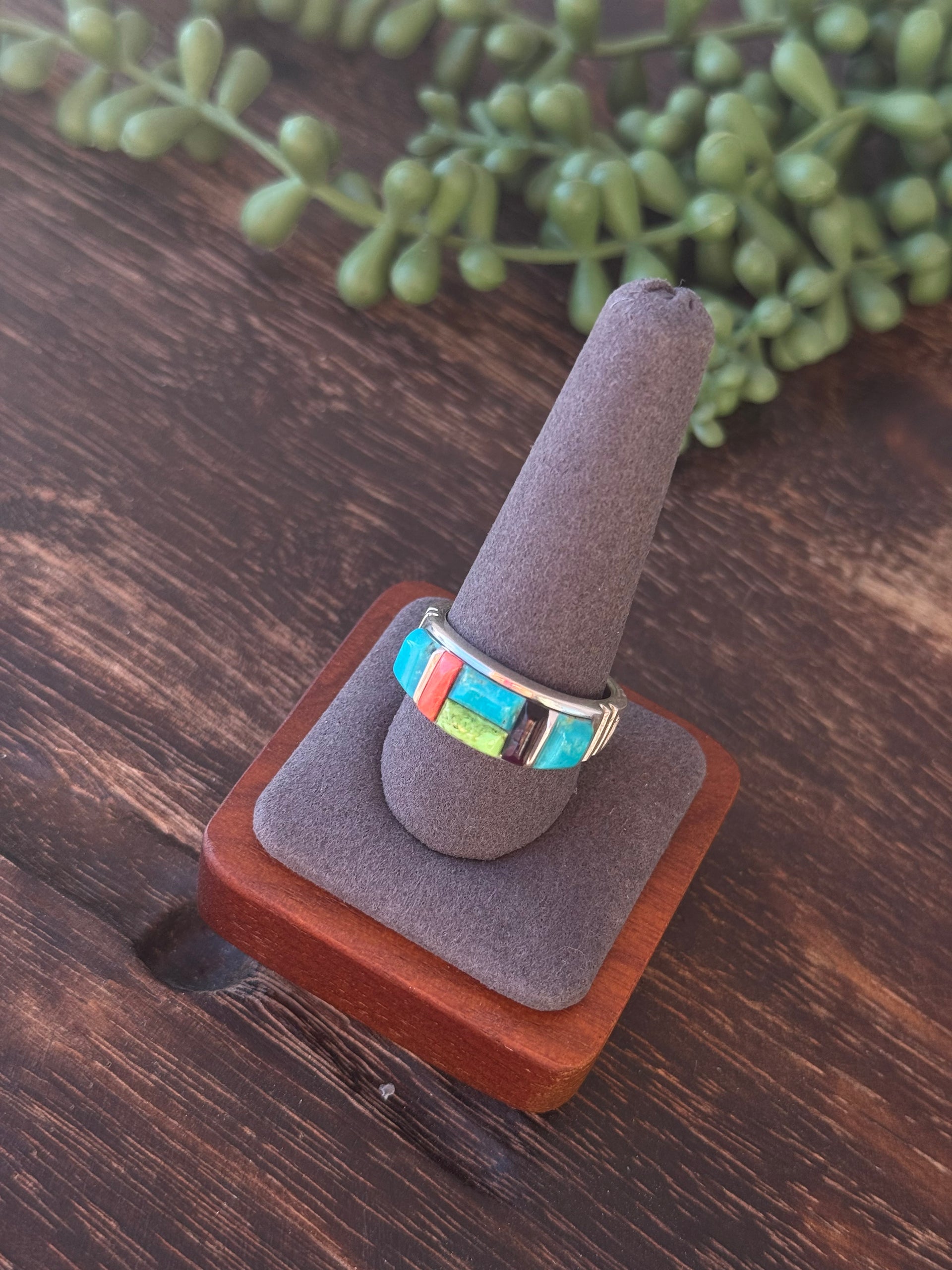 Rick Tolino Multi Stone & Sterling Silver Cobblestone Size 10.5 Ring