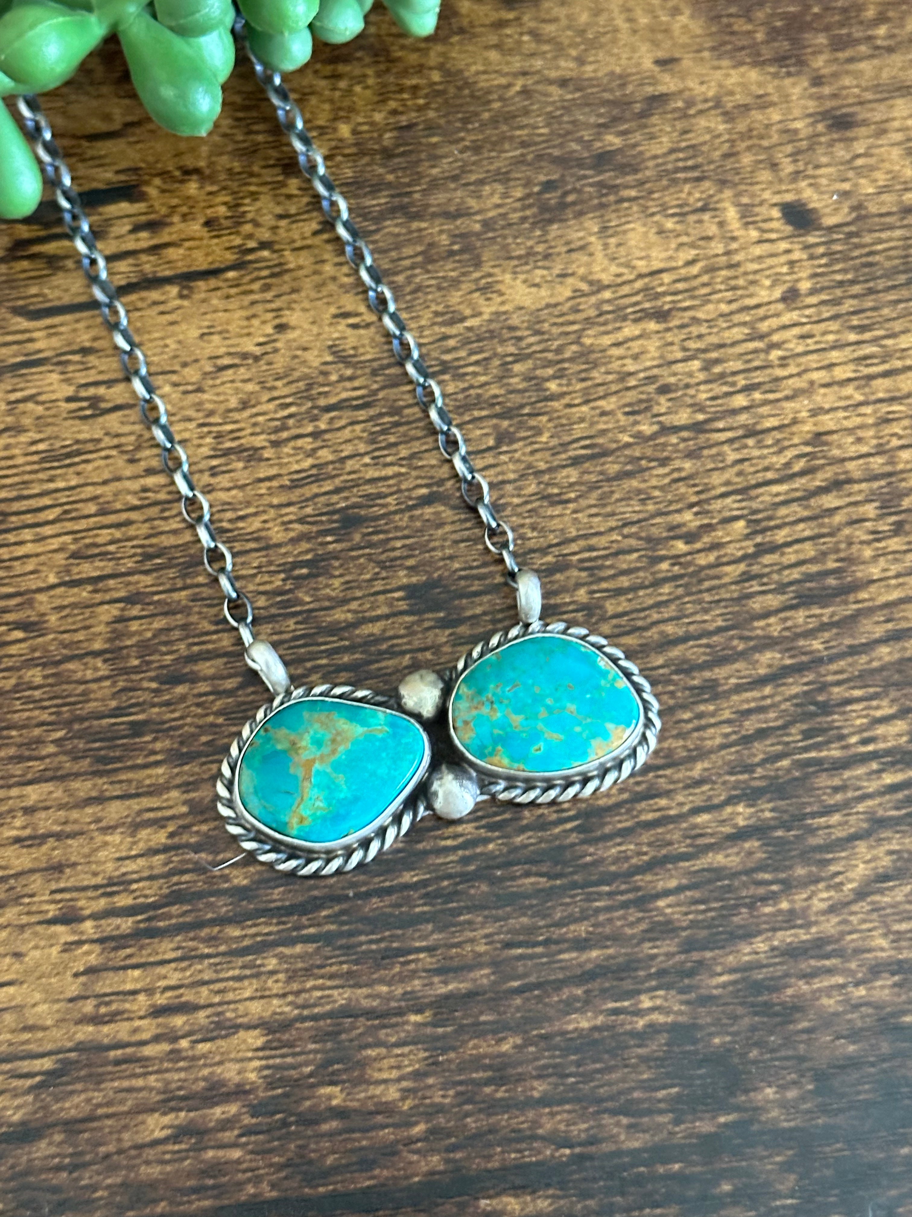 Augustine Largo Kingman Turquoise & Sterling Silver Necklace