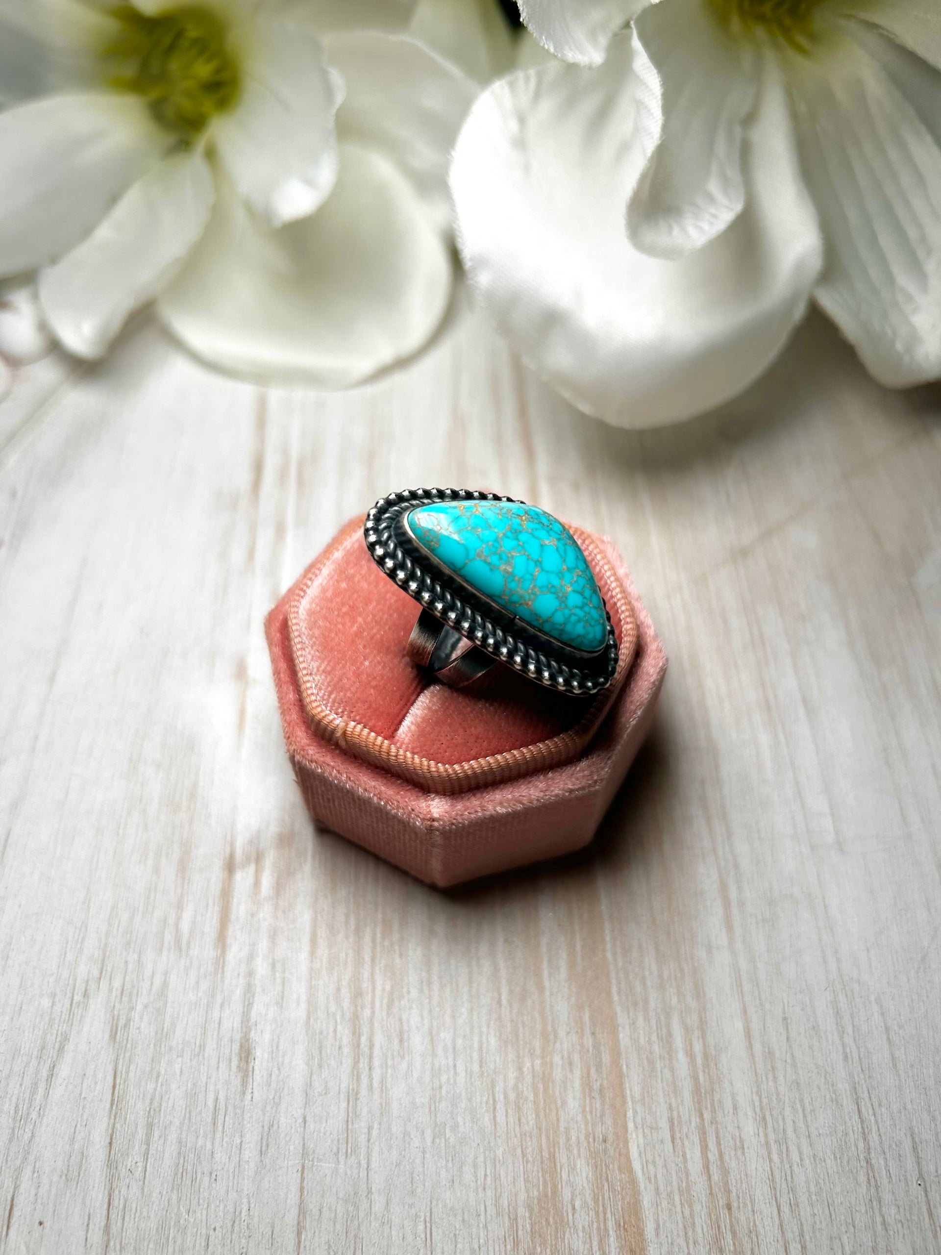 Antionette Martinez Royston Turquoise & Sterling Silver Ring Size 7