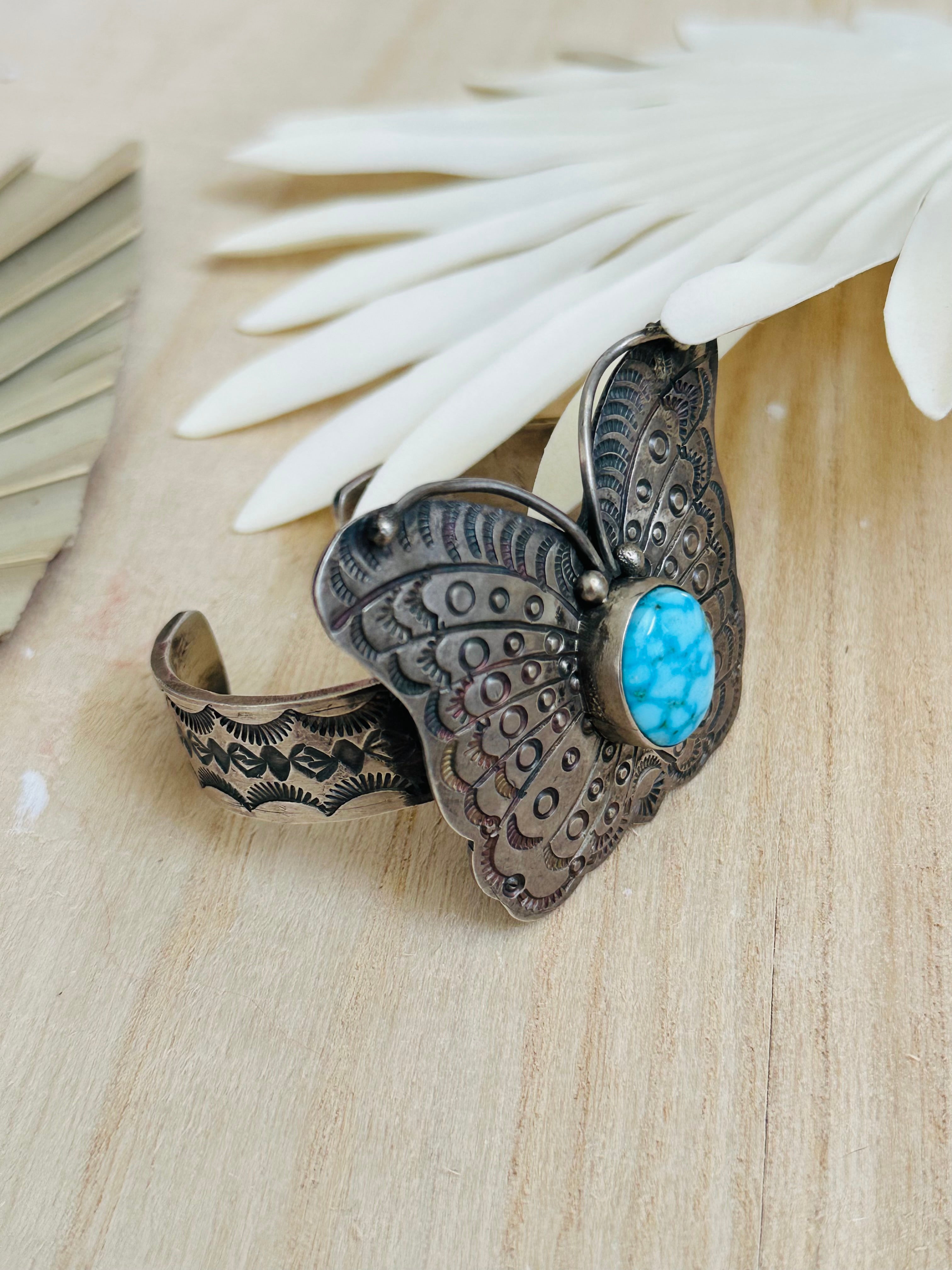 Bobby Johnson Kingman Turquoise & Sterling Silver Cuff Bracelet