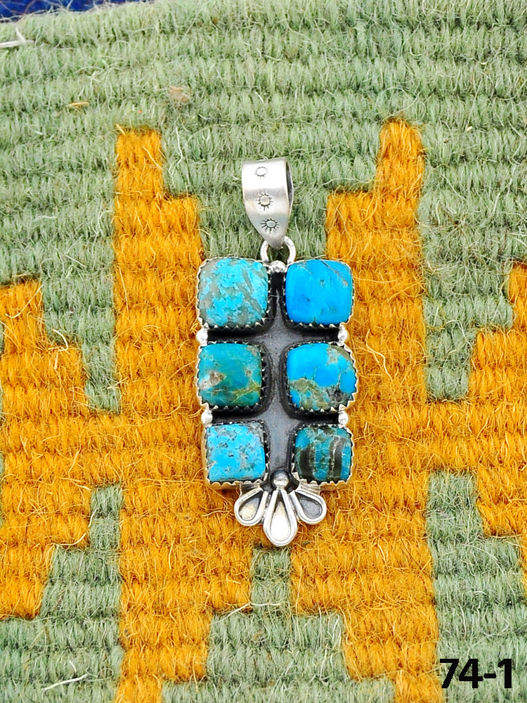 Southwest Made Ithaca Peak Turquoise & Sterling Silver Pendant