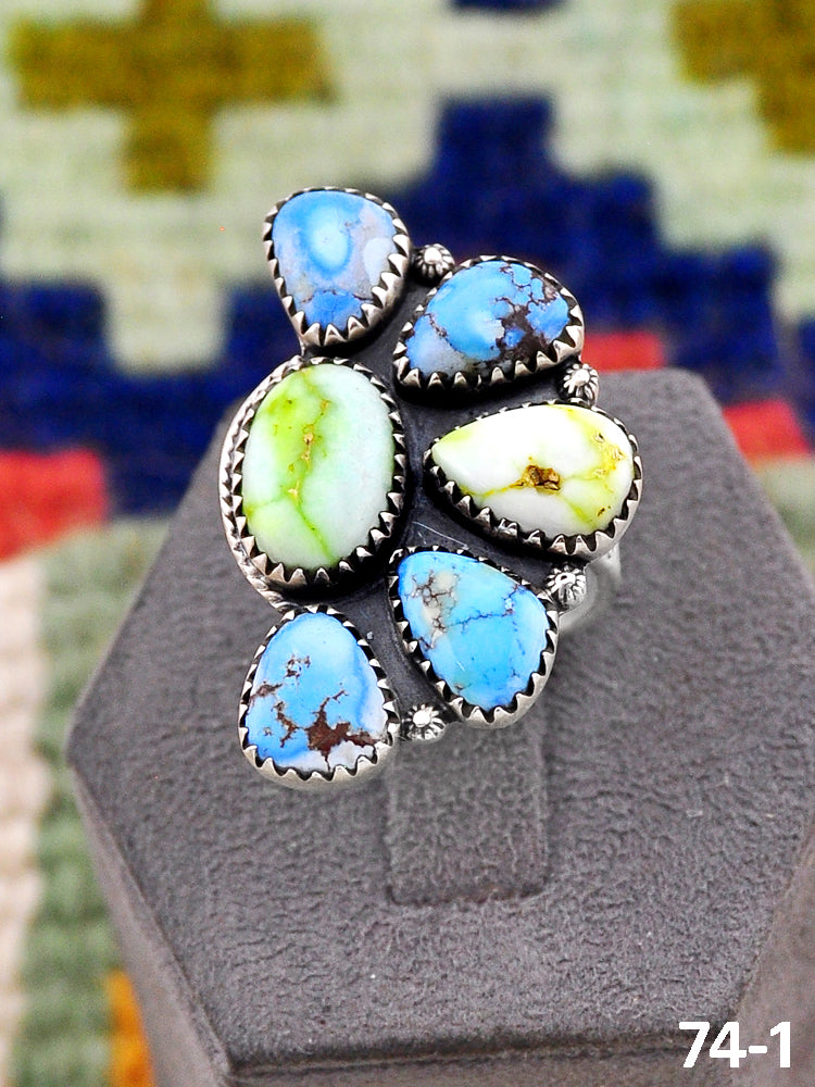 Southwest Handmade Palomino with Golden Hills & Sterling Silver Adjustable Ring