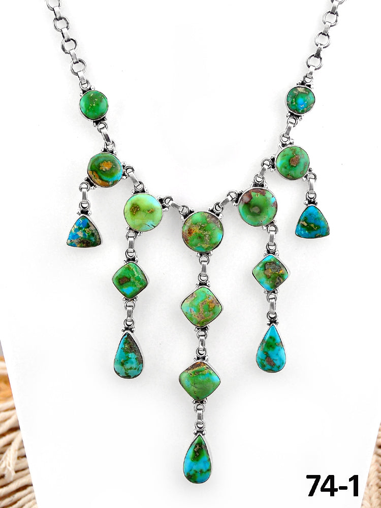 Southwest Handmade Sonoran & Sterling Silver Necklace