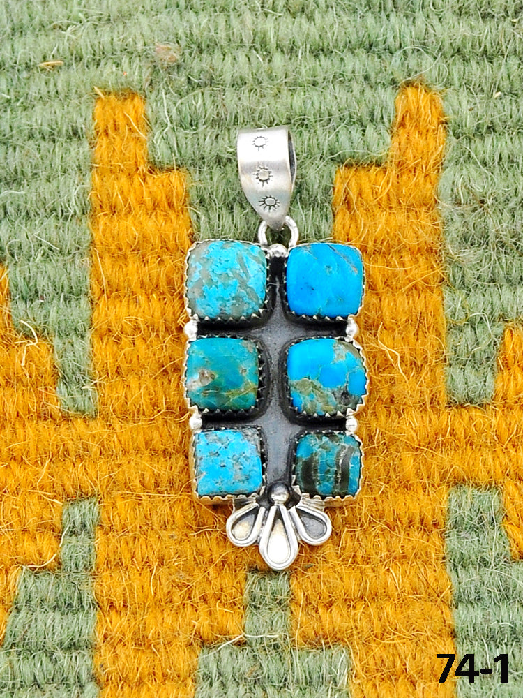 Southwest Made Ithaca Peak Turquoise & Sterling Silver Pendant