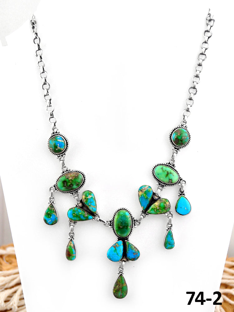 Southwest Handmade Sonoran & Sterling Silver Necklace