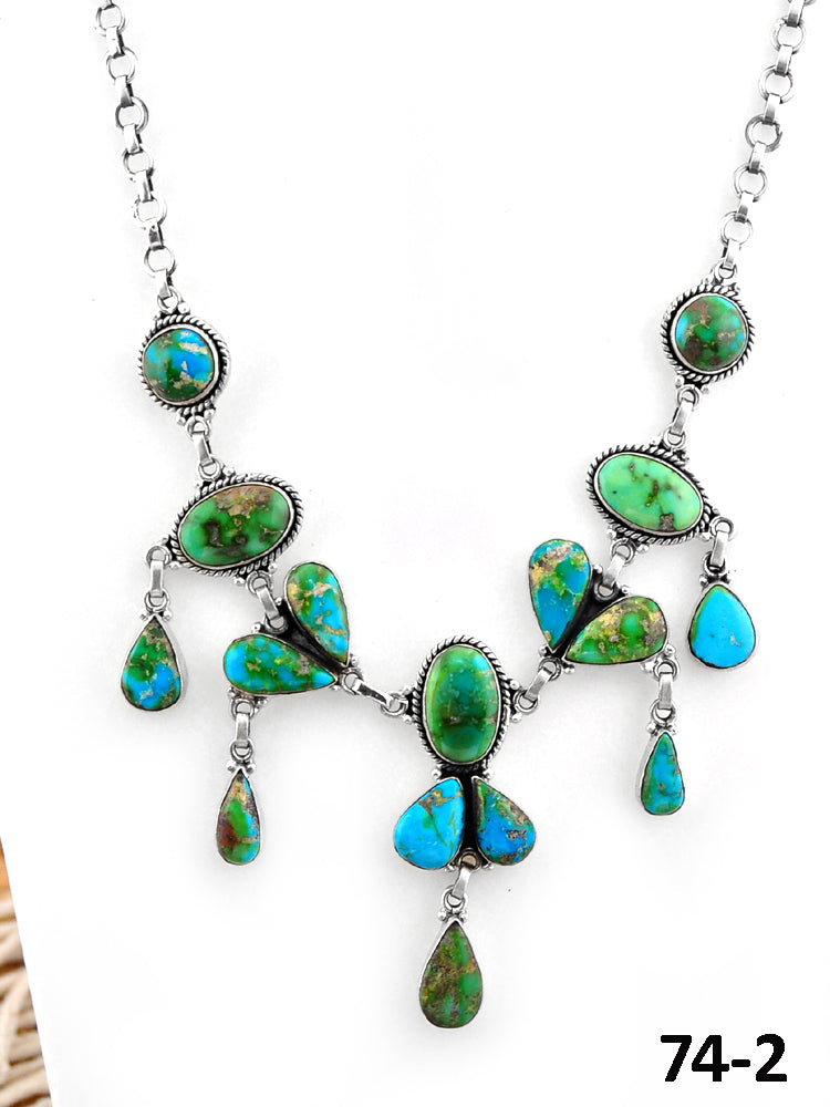 Southwest Handmade Sonoran & Sterling Silver Necklace
