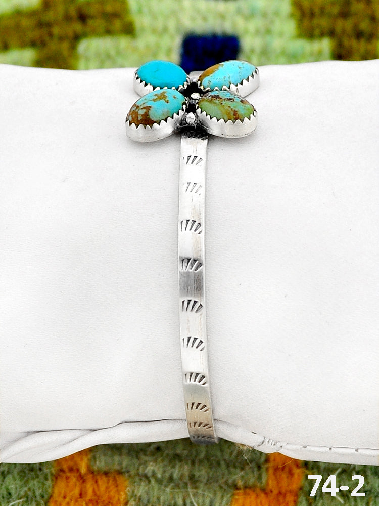 Southwest Handmade #8 Turquoise & Sterling Silver Cuff Bracelet