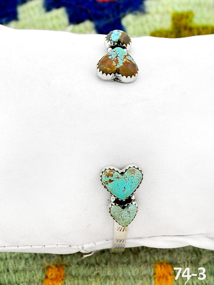 Southwest Handmade #8 Turquoise & Sterling Silver Cuff Bracelet