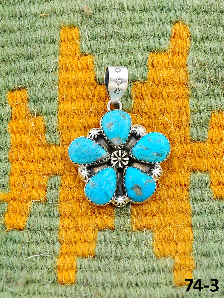 Southwest Made Ithaca Peak Turquoise & Sterling Silver Pendant
