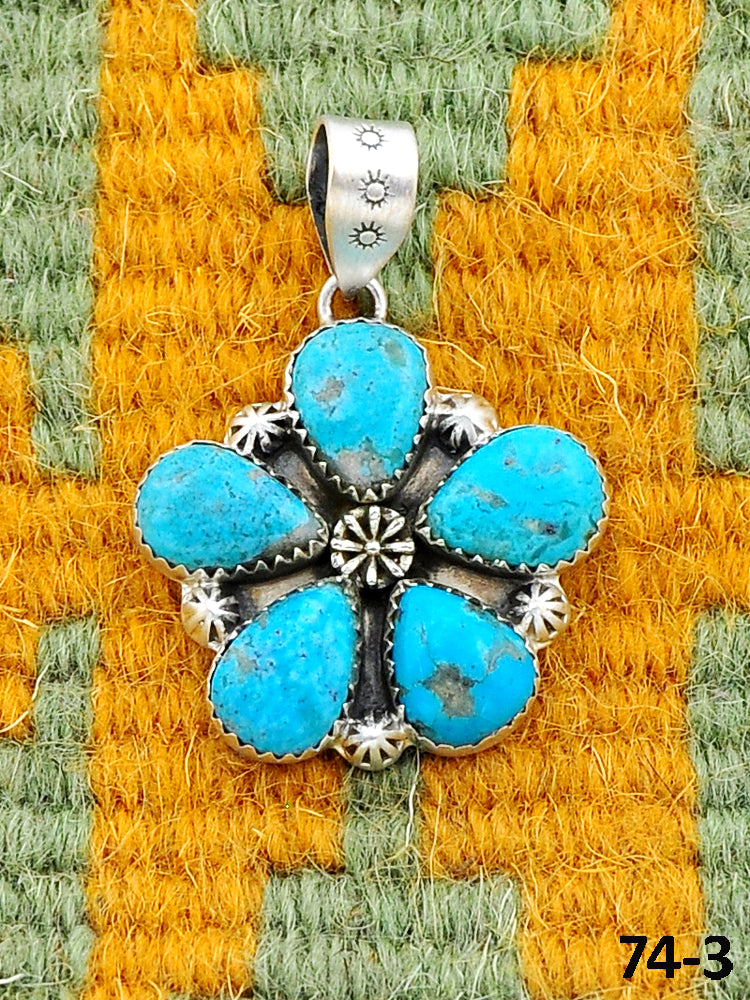 Southwest Made Ithaca Peak Turquoise & Sterling Silver Pendant