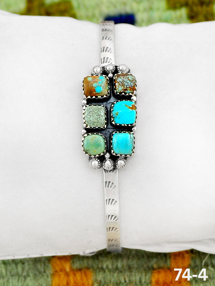 Southwest Handmade #8 Turquoise & Sterling Silver Cuff Bracelet