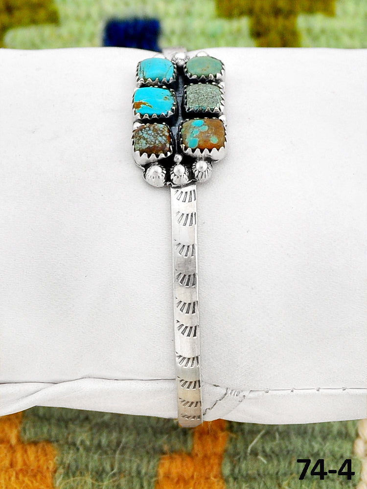 Southwest Handmade #8 Turquoise & Sterling Silver Cuff Bracelet