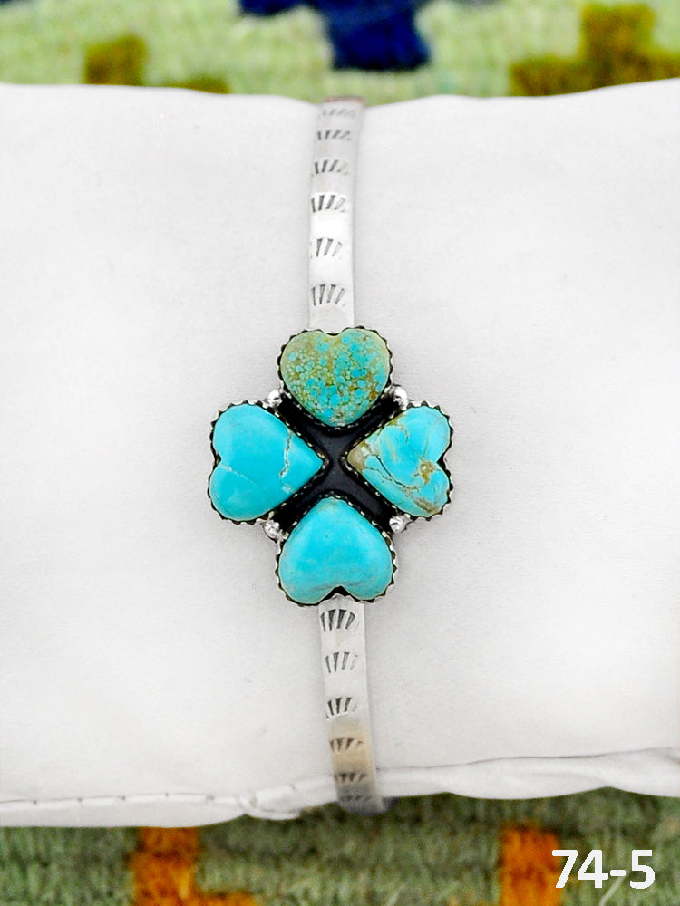 Southwest Handmade #8 Turquoise & Sterling Silver Cuff Bracelet