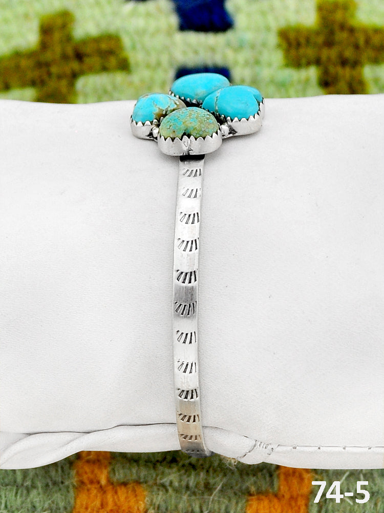 Southwest Handmade #8 Turquoise & Sterling Silver Cuff Bracelet
