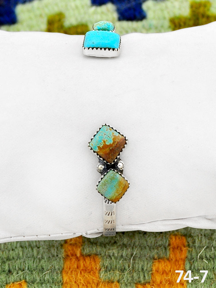 Southwest Handmade #8 Turquoise & Sterling Silver Cuff Bracelet