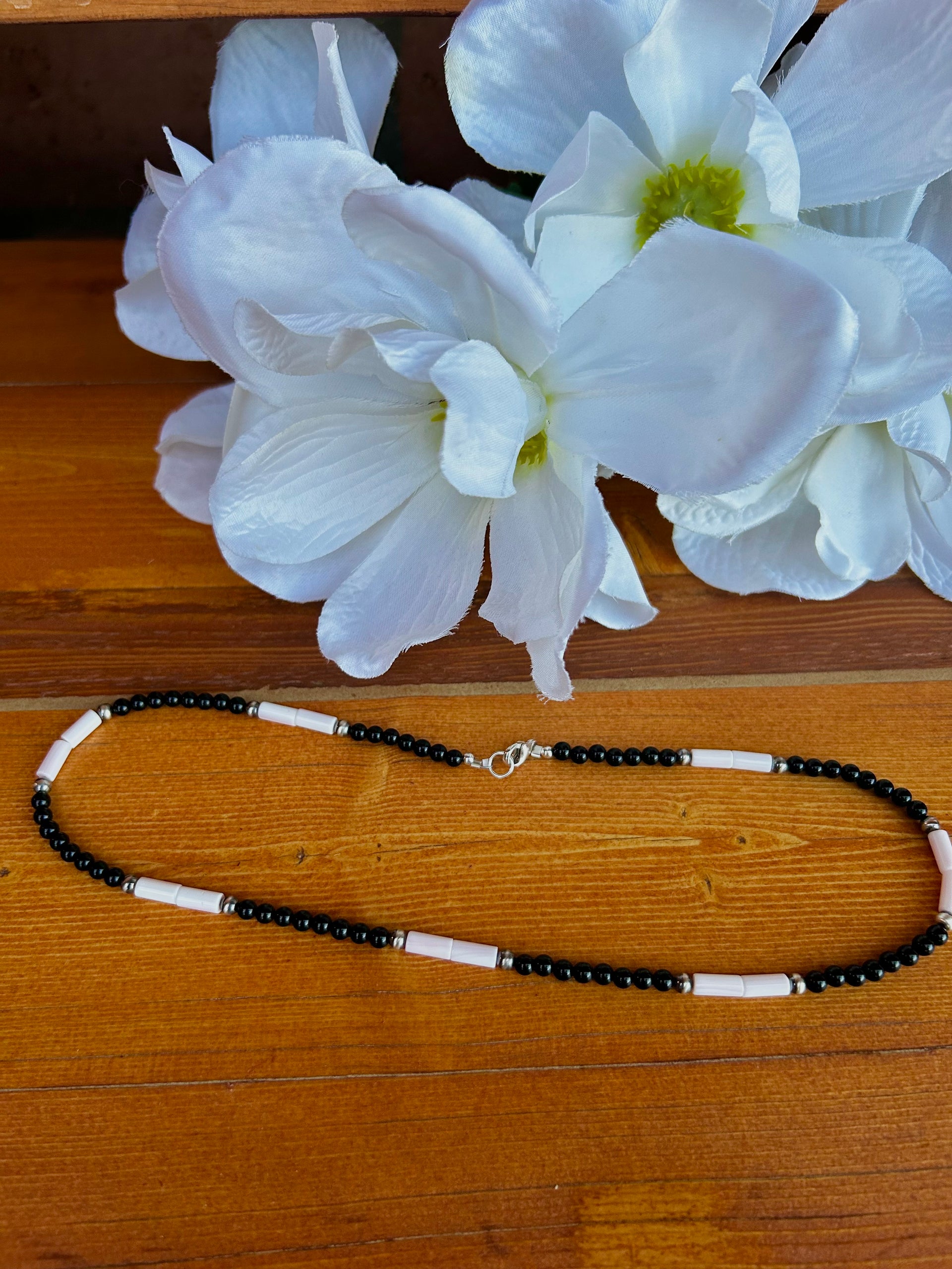 Navajo Strung Multi Stone & Sterling Silver Cluster Necklace