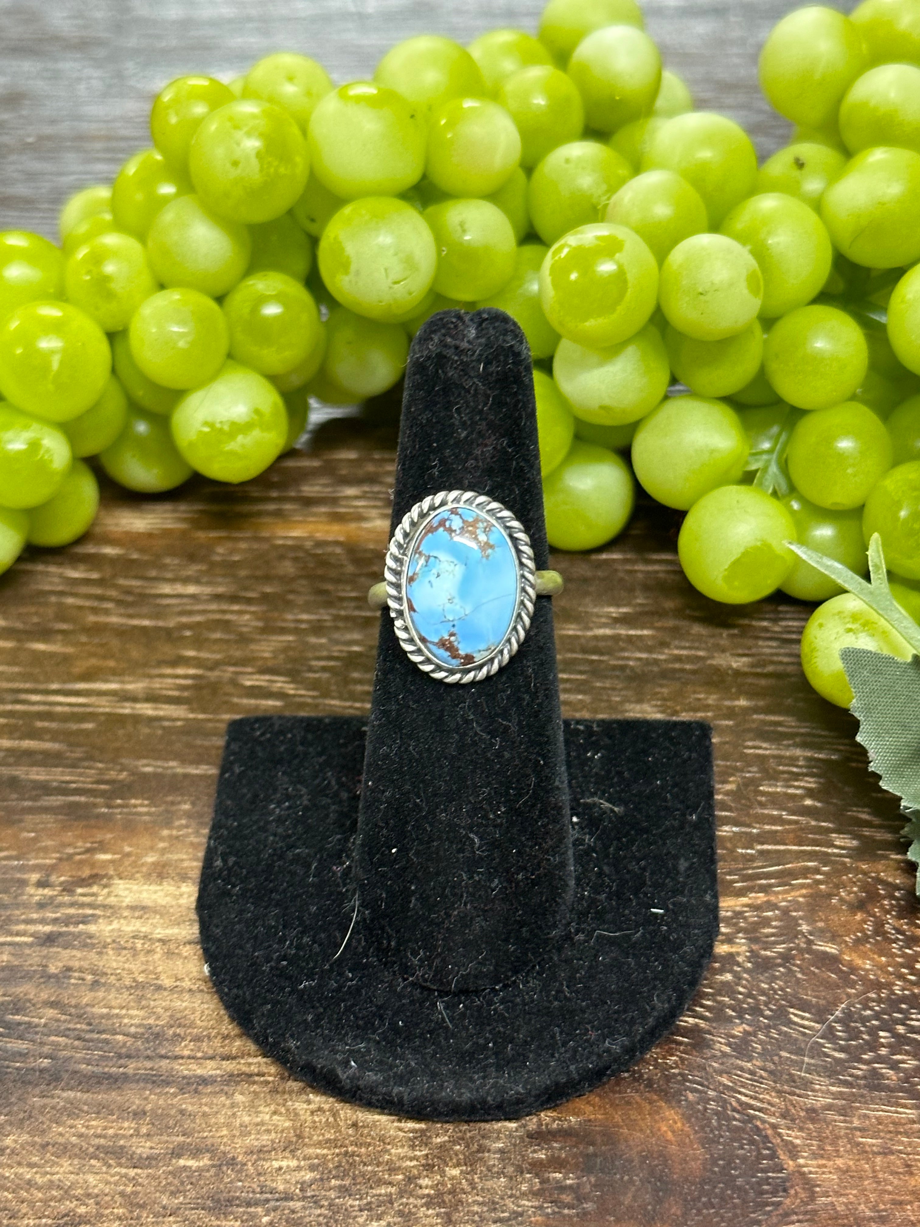 Navajo Made Golden Hills Turquoise & Sterling Silver Ring