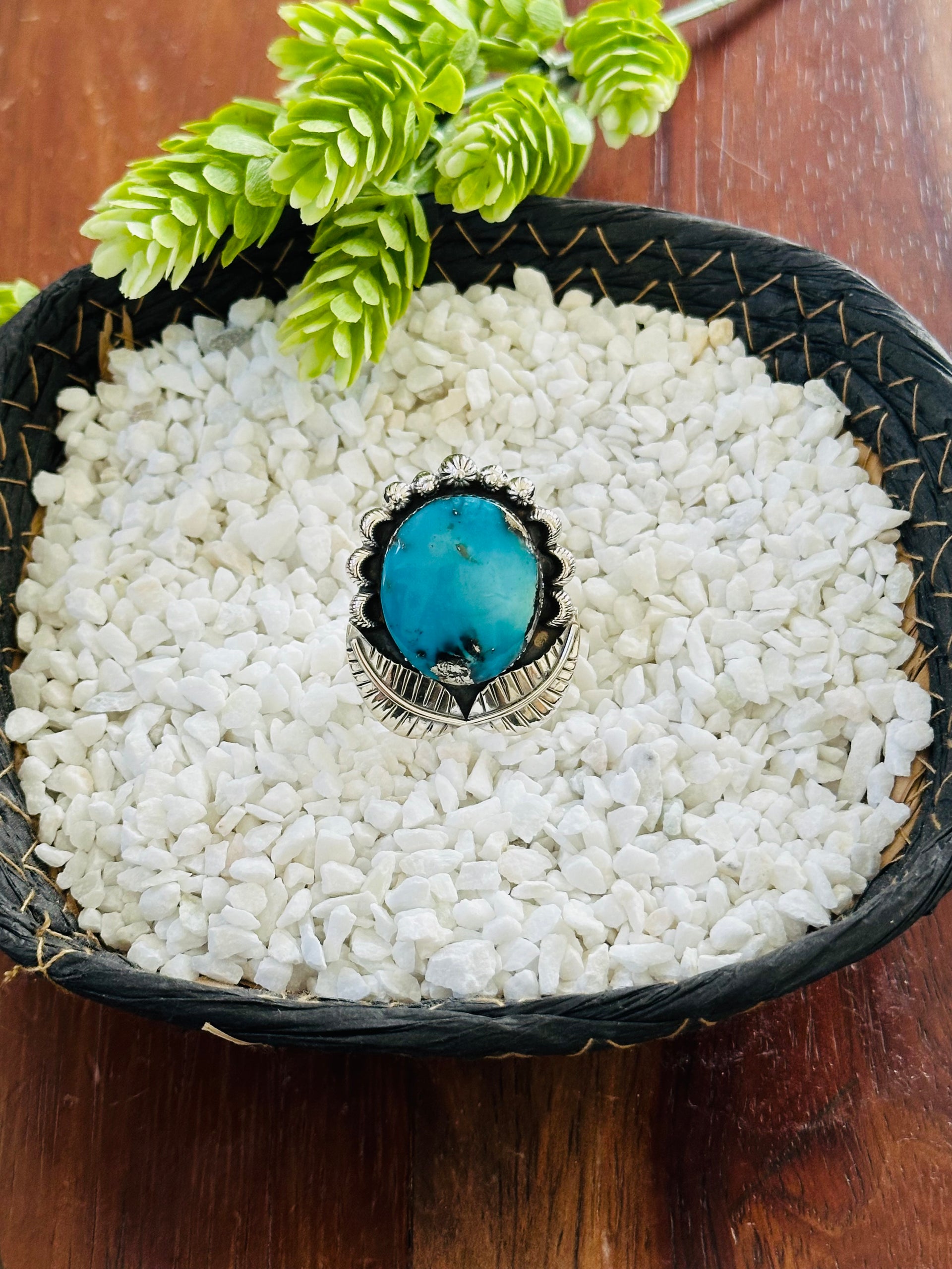 TTD “Retro” Kingman Turquoise & Sterling Silver Adjustable Ring