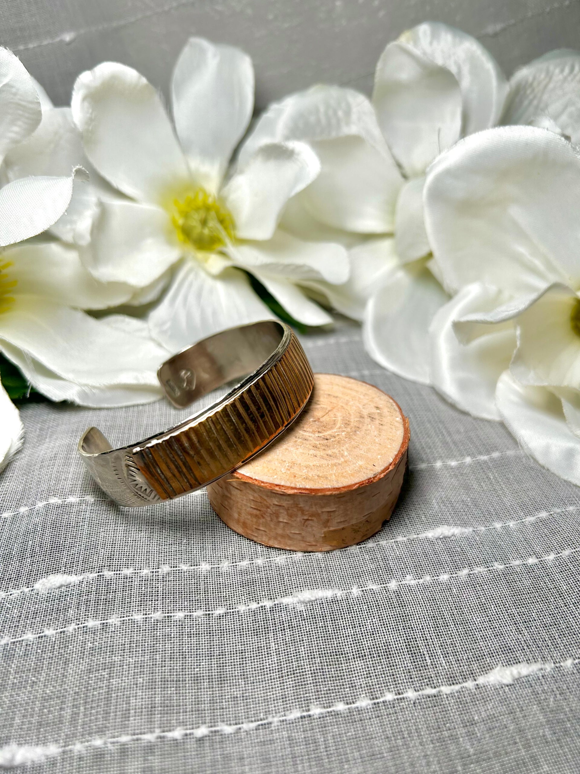 Navajo Made 14k Gold & Sterling Silver Cuff Bracelet