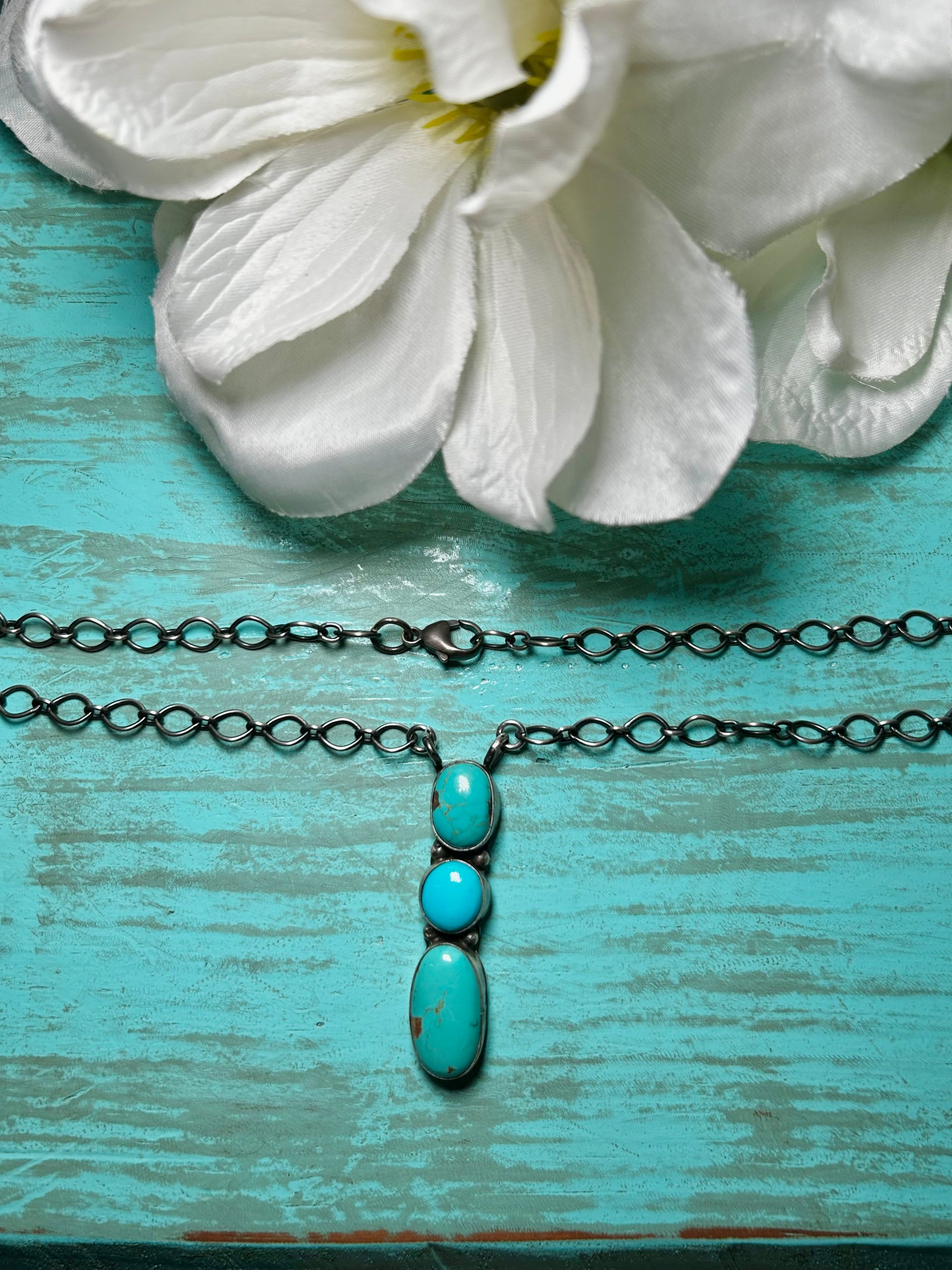 Made Kingman Turquoise & Sterling Sliver Necklace