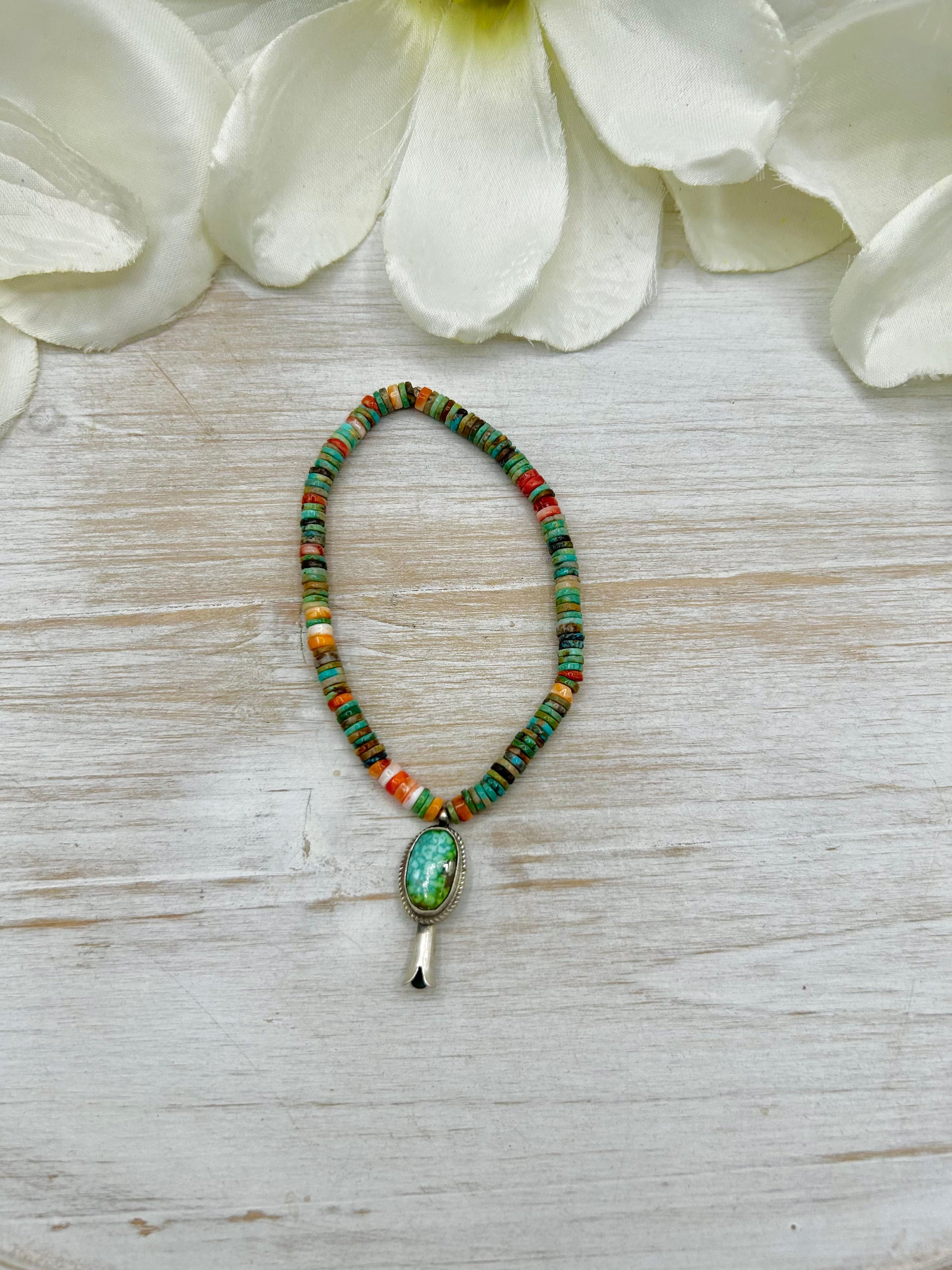 George Rios Multi Stone & Sterling Silver Stretchy Bracelet