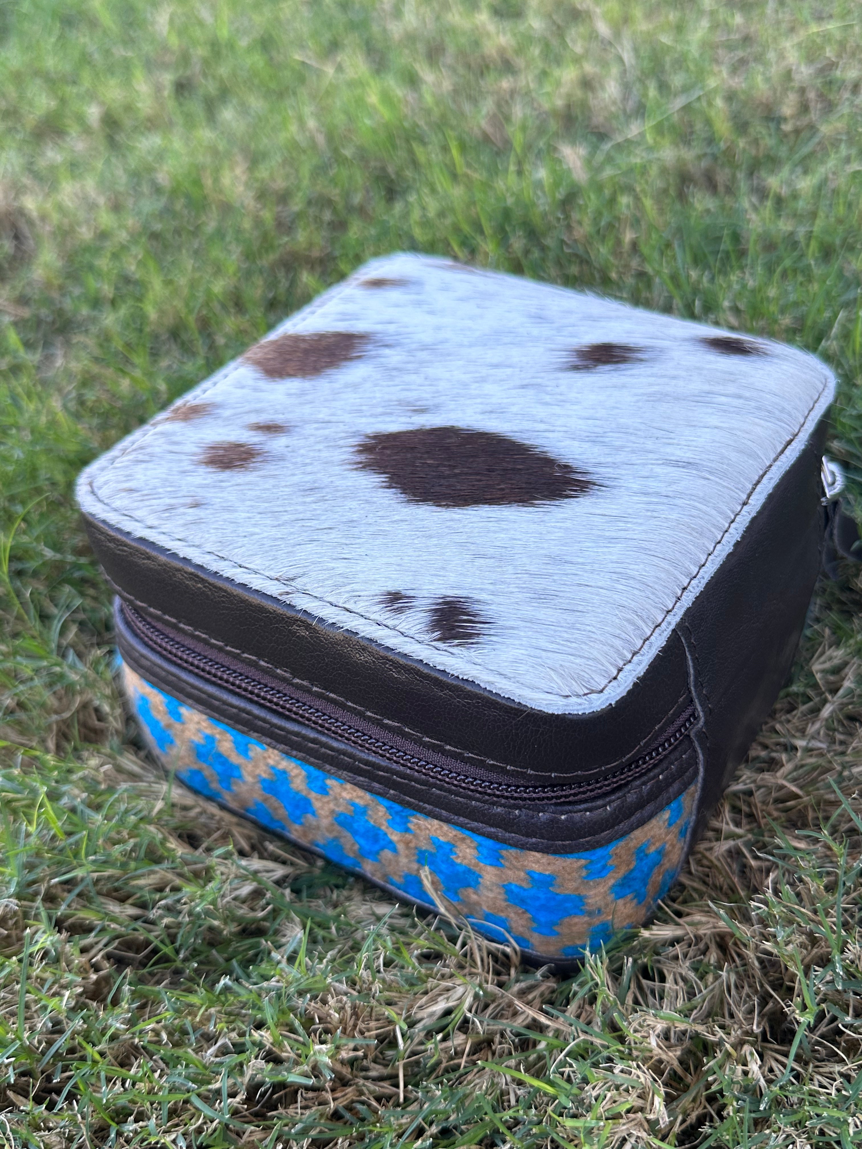 Genuine Leather Cowhide Jewelry Box