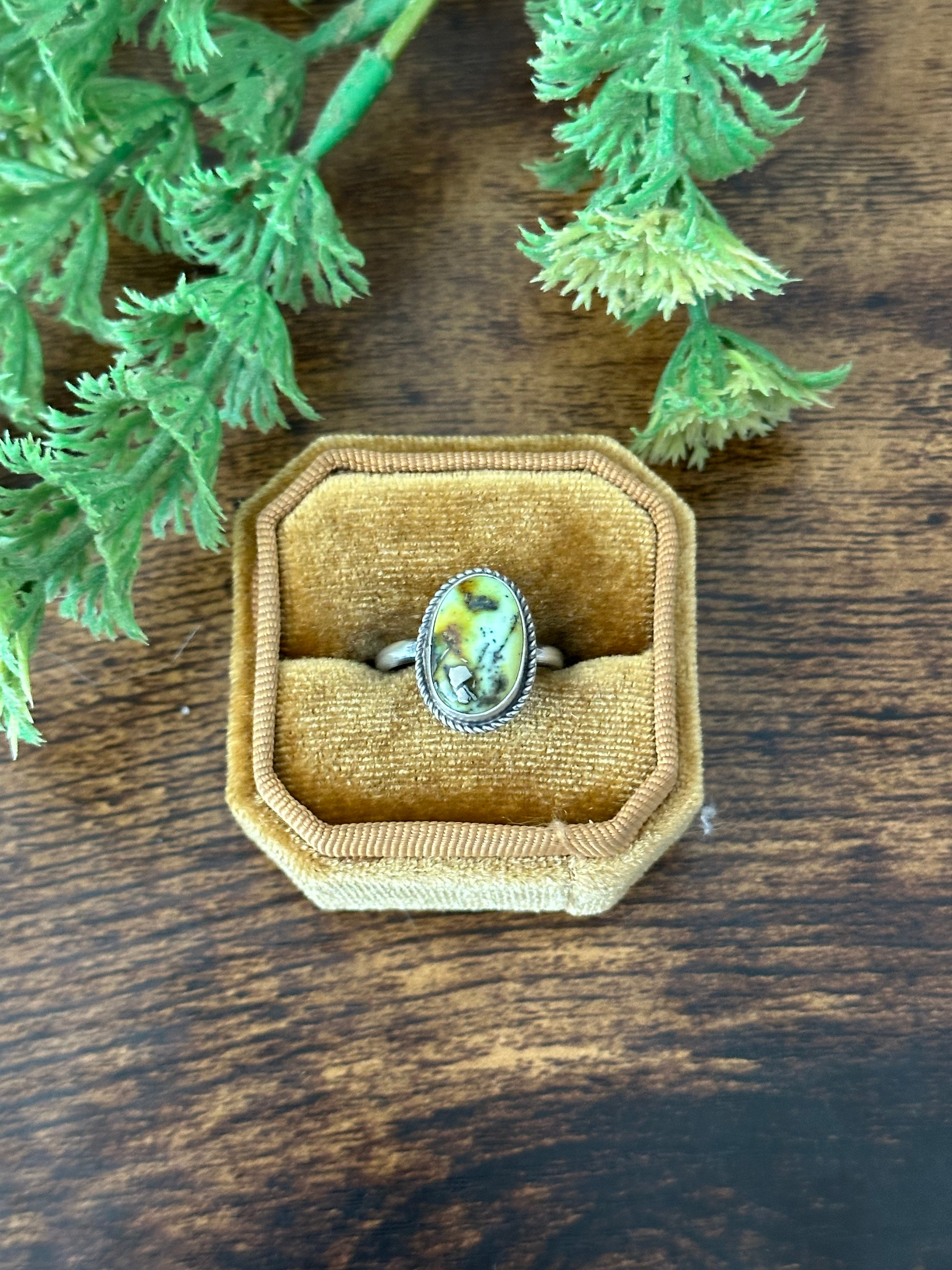 Navajo Handmade Palomino Variscite & Sterling Silver Rings