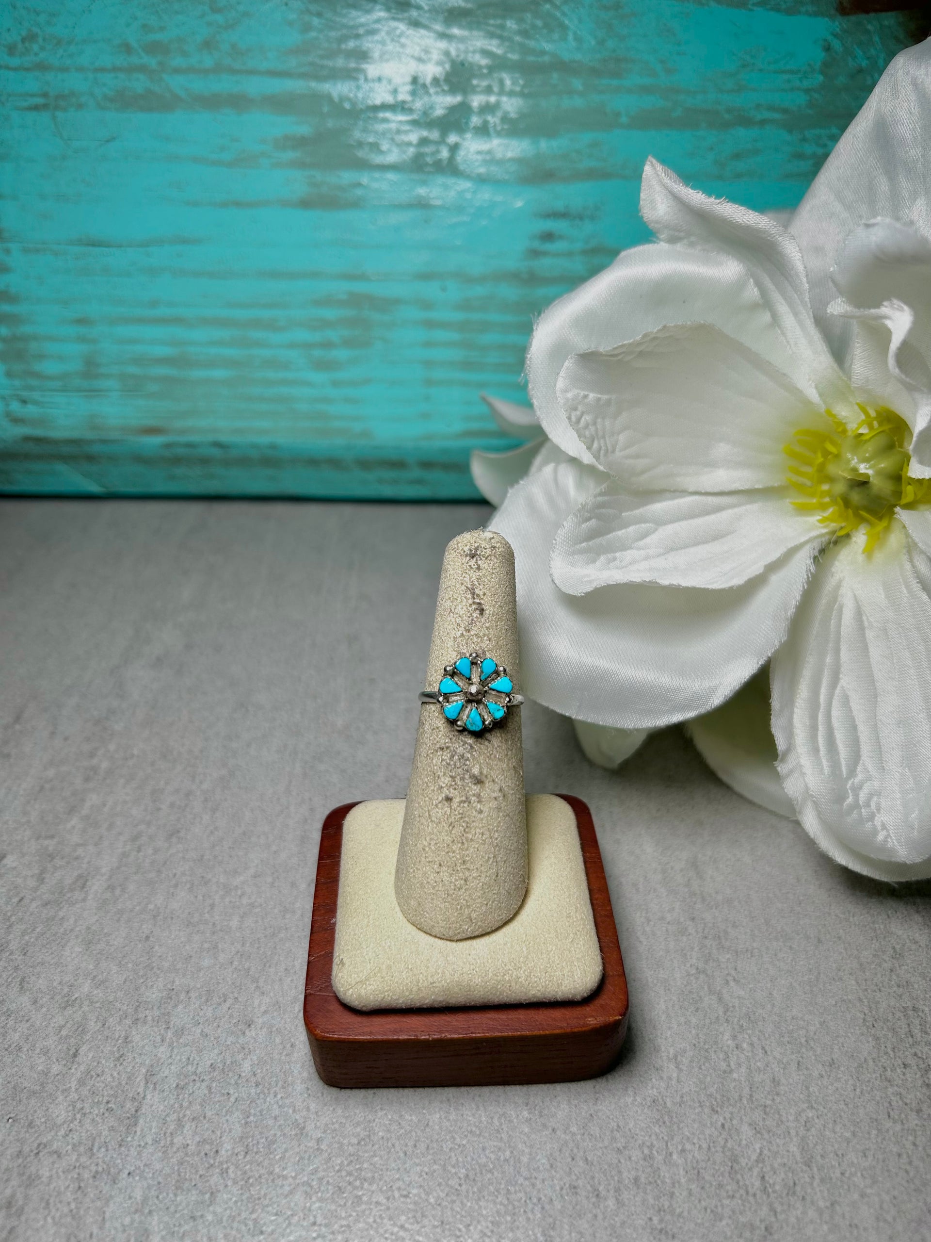 Zuni Made Kingman Turquoise & Sterling Silver Ring