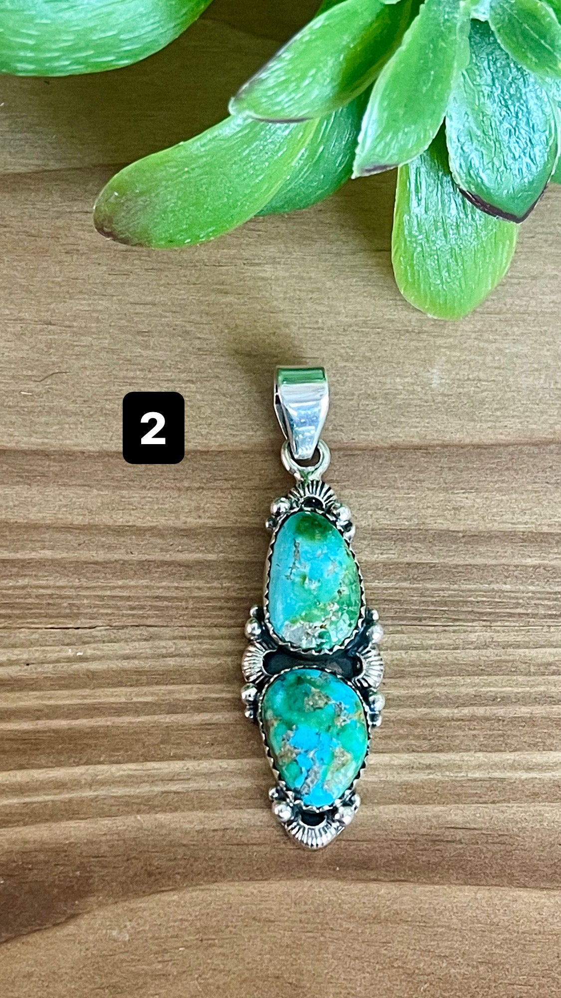 Southwest Handmade Sonoran Mountain Turquoise & Sterling Silver Pendant