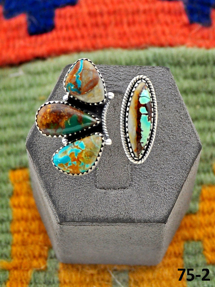 Southwest Made Royston Turquoise & Sterling Silver Adjustable Ring