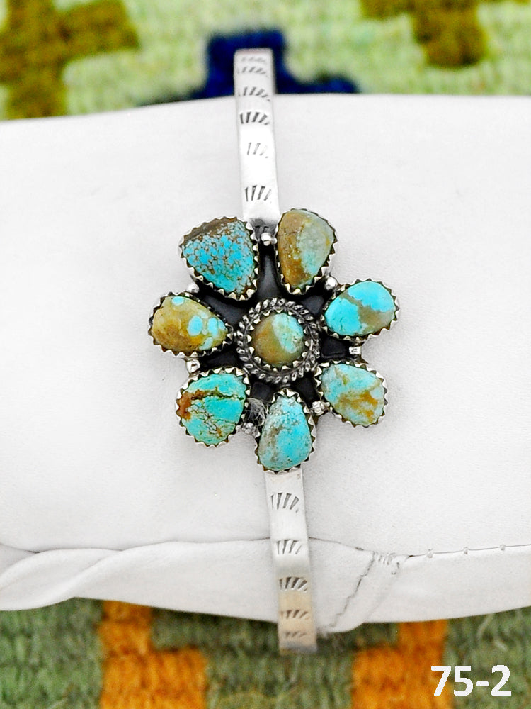 Southwest Handmade #8 Turquoise & Sterling Silver Cuff Bracelet