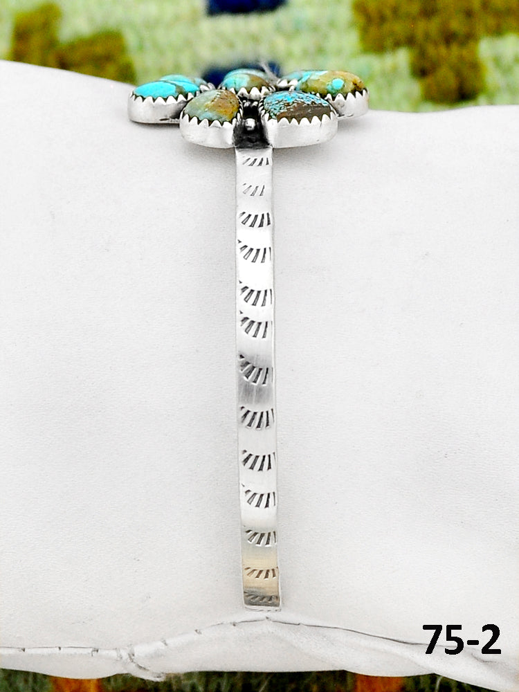 Southwest Handmade #8 Turquoise & Sterling Silver Cuff Bracelet