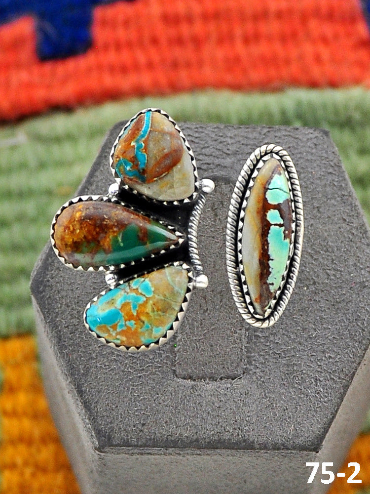 Southwest Made Royston Turquoise & Sterling Silver Adjustable Ring