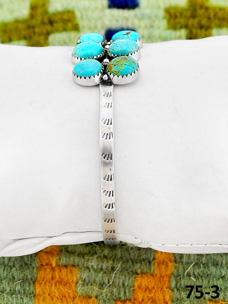 Southwest Handmade #8 Turquoise & Sterling Silver Cuff Bracelet
