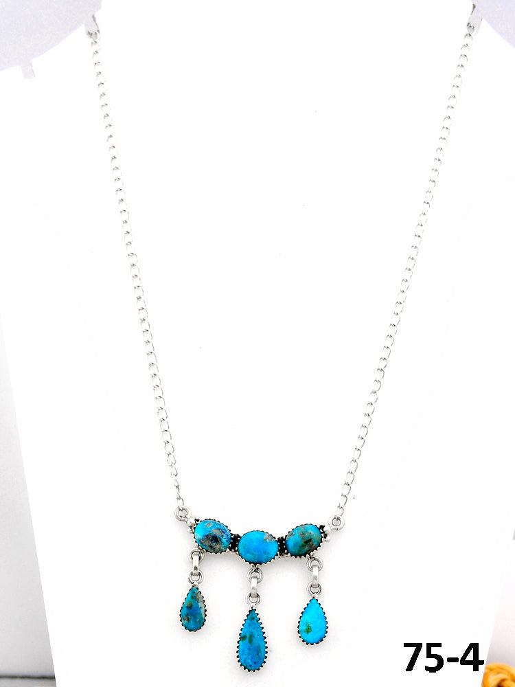 Southwest Made Ithaca Peak Turquoise & Sterling Silver Necklace