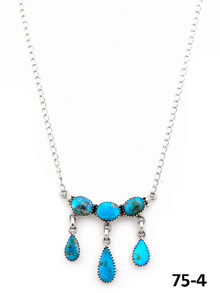 Southwest Made Ithaca Peak Turquoise & Sterling Silver Necklace