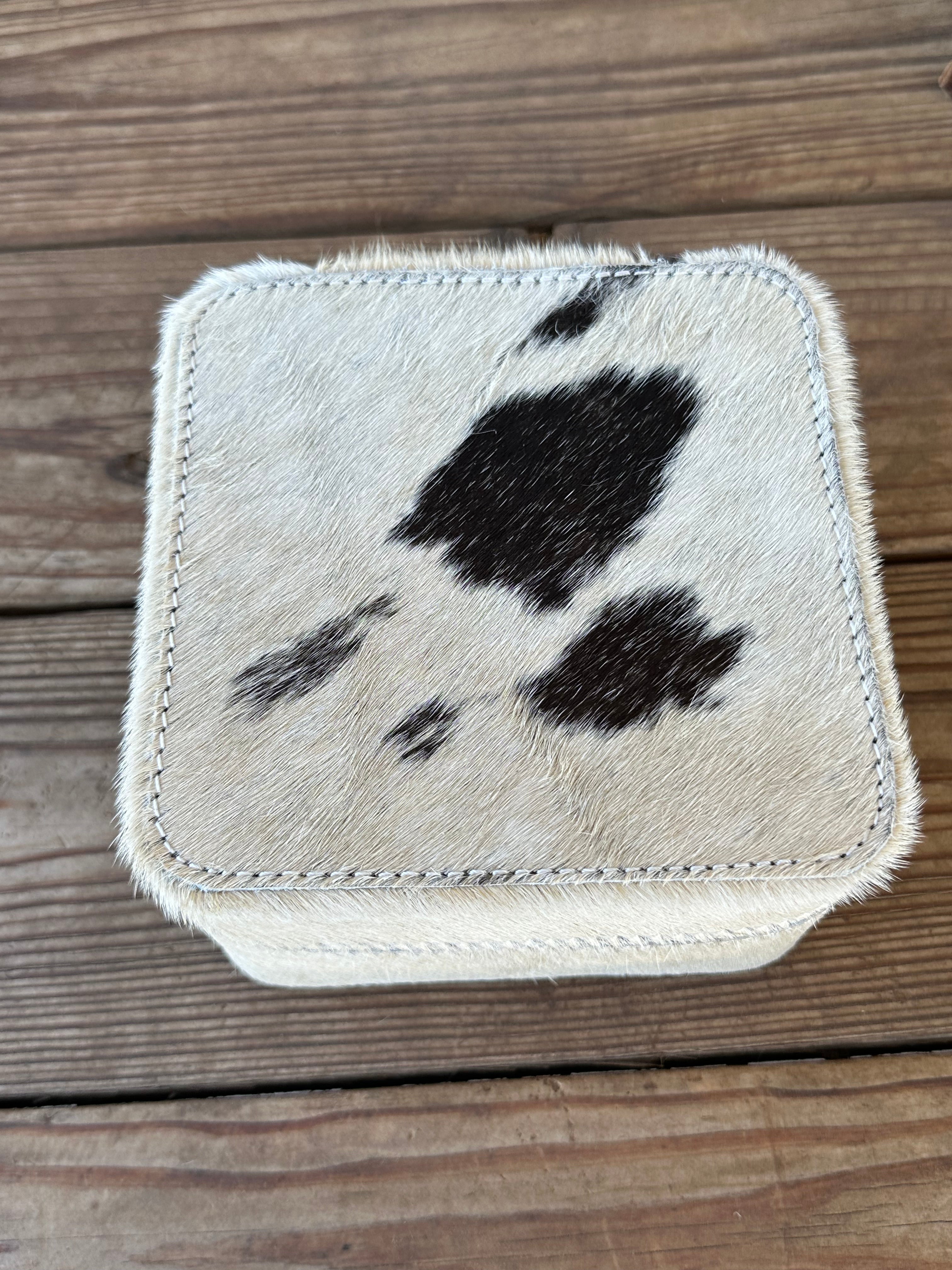 Genuine Leather Cowhide Jewelry Box