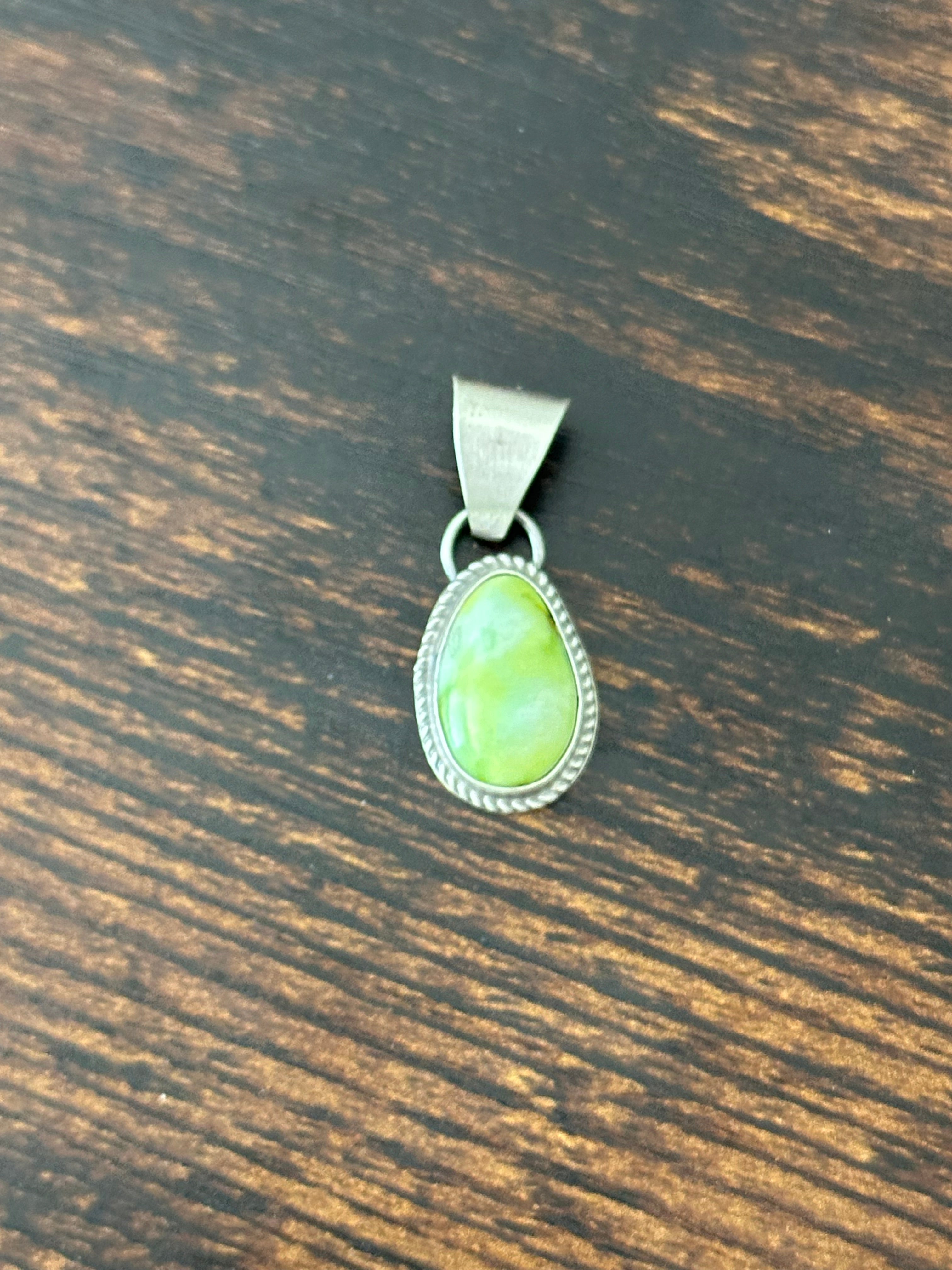 Navajo Palomino Variscite & Sterling Silver Pendant