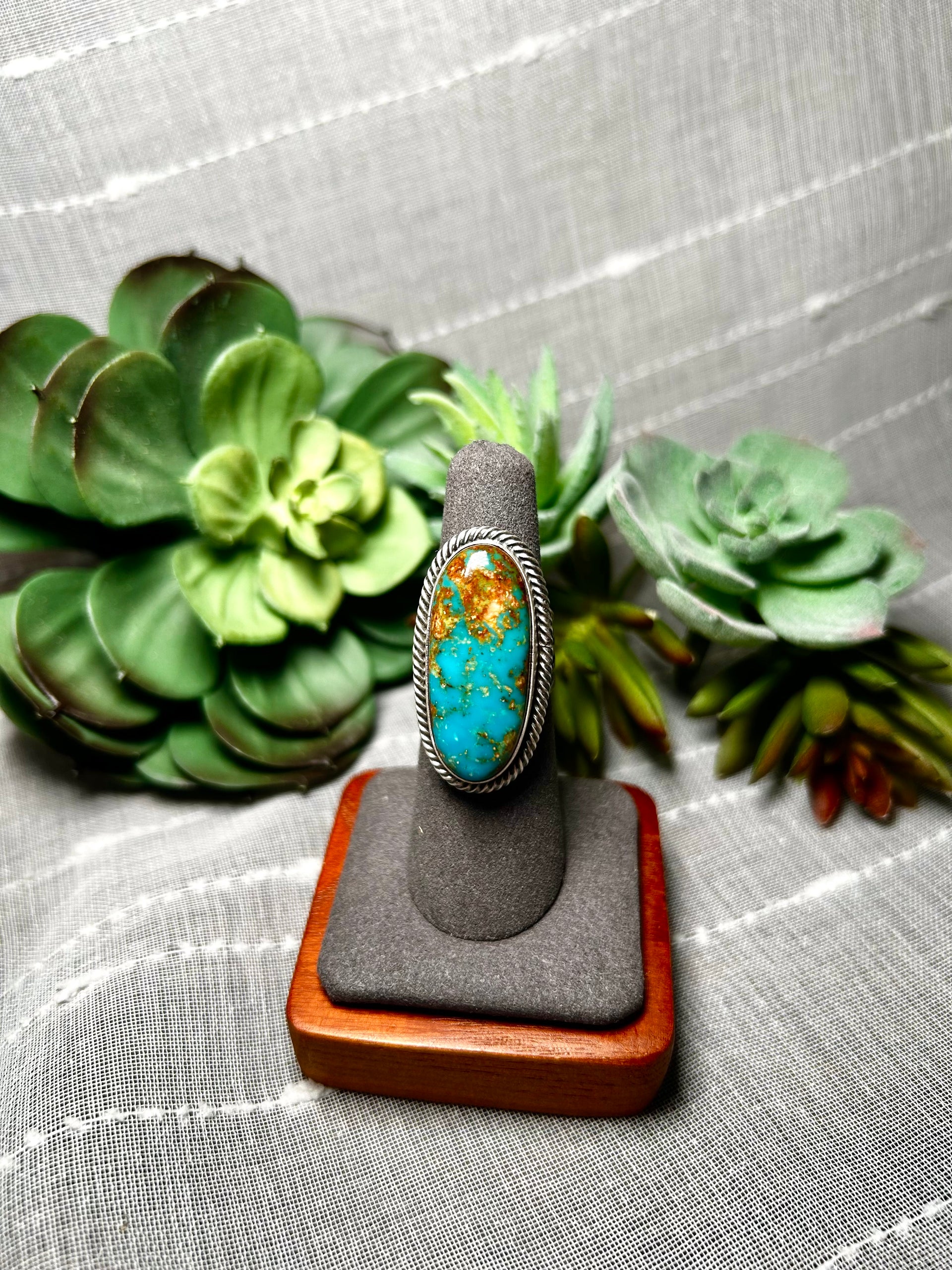 Randy Boyd Royston Turquoise & Sterling Silver Adjustable Ring