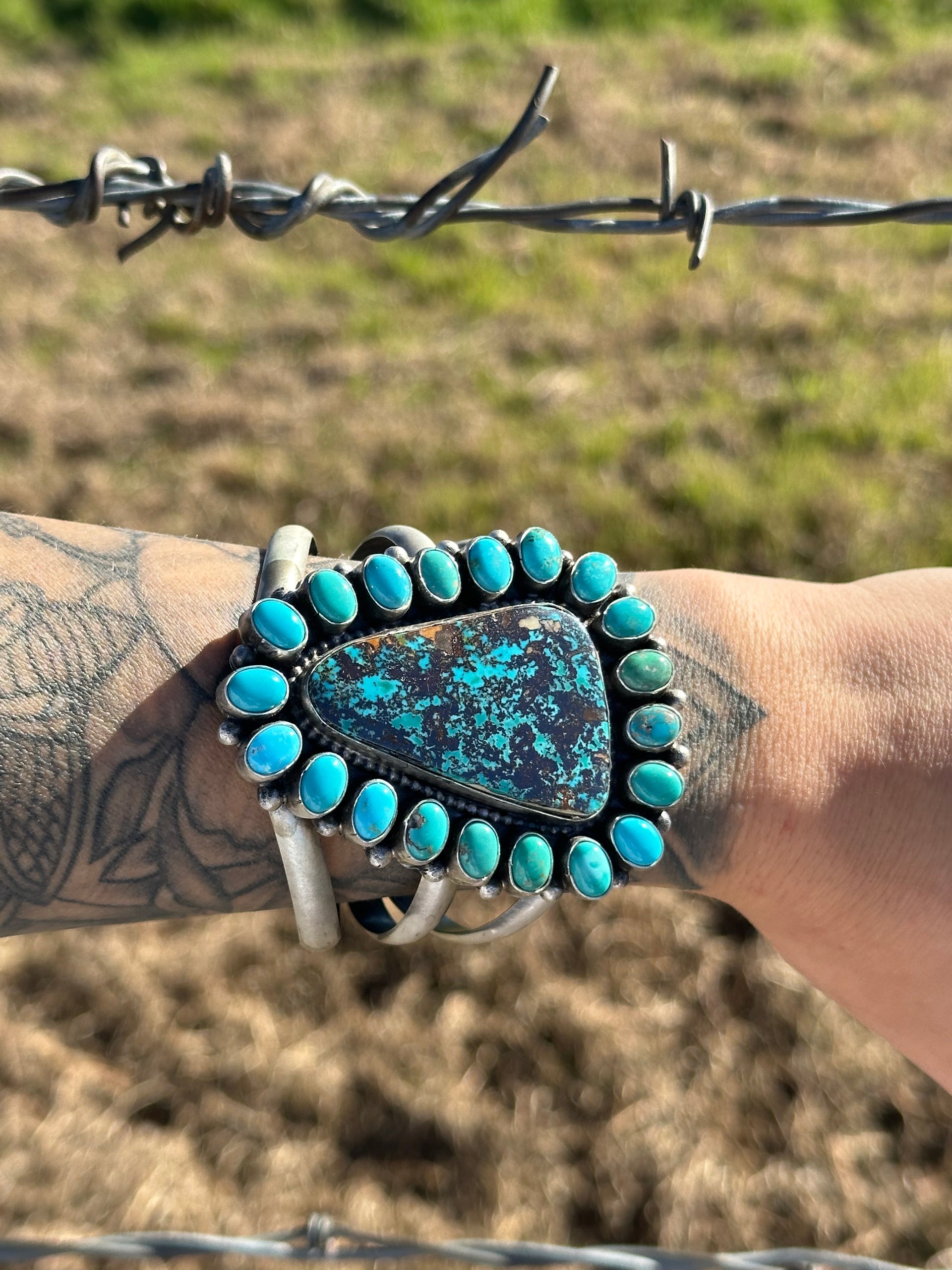 Bobby Johnson Royston Turquoise & Sterling Silver Cuff Bracelet