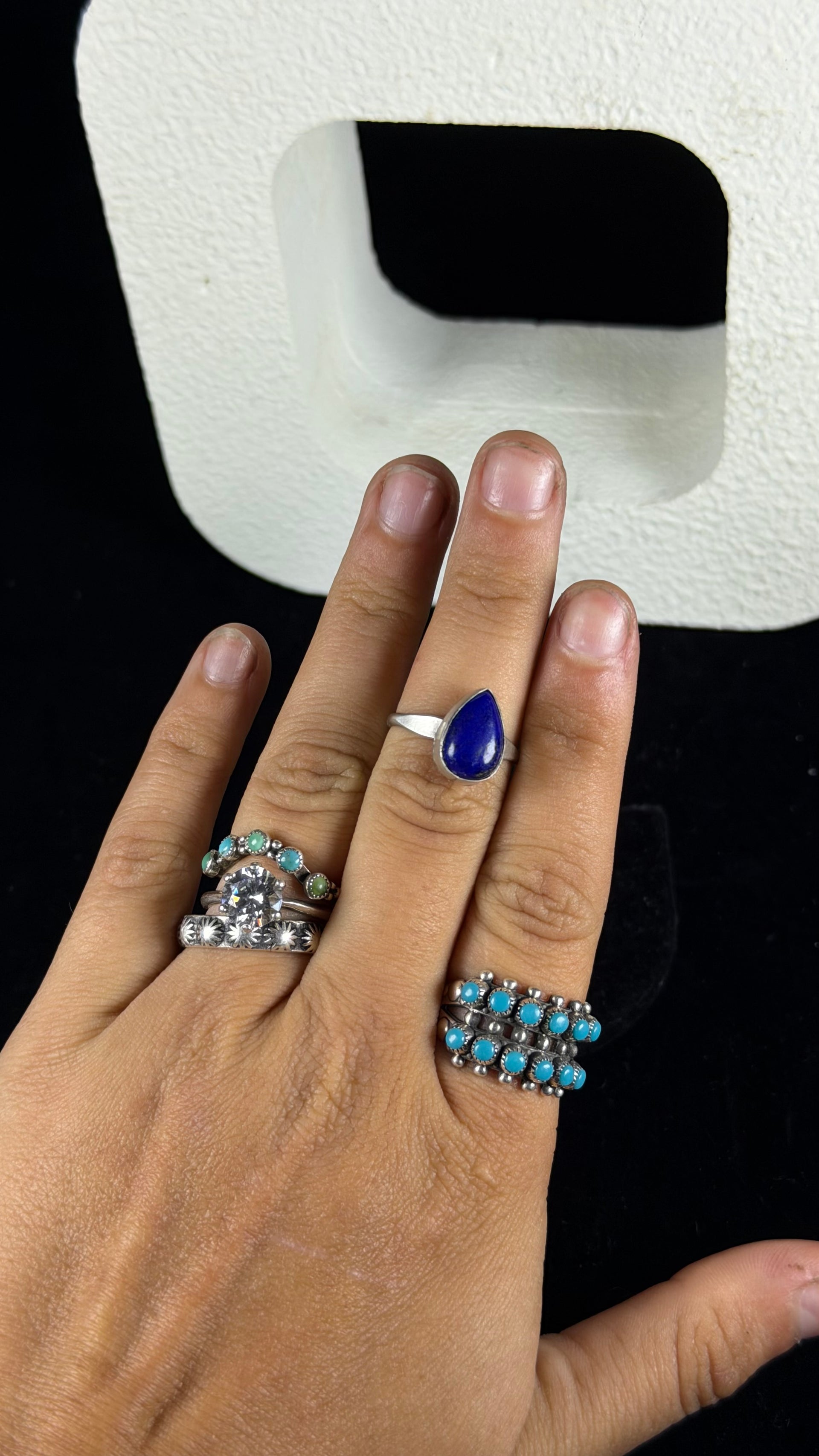 Navajo Made Lapis & Sterling Silver Ring
