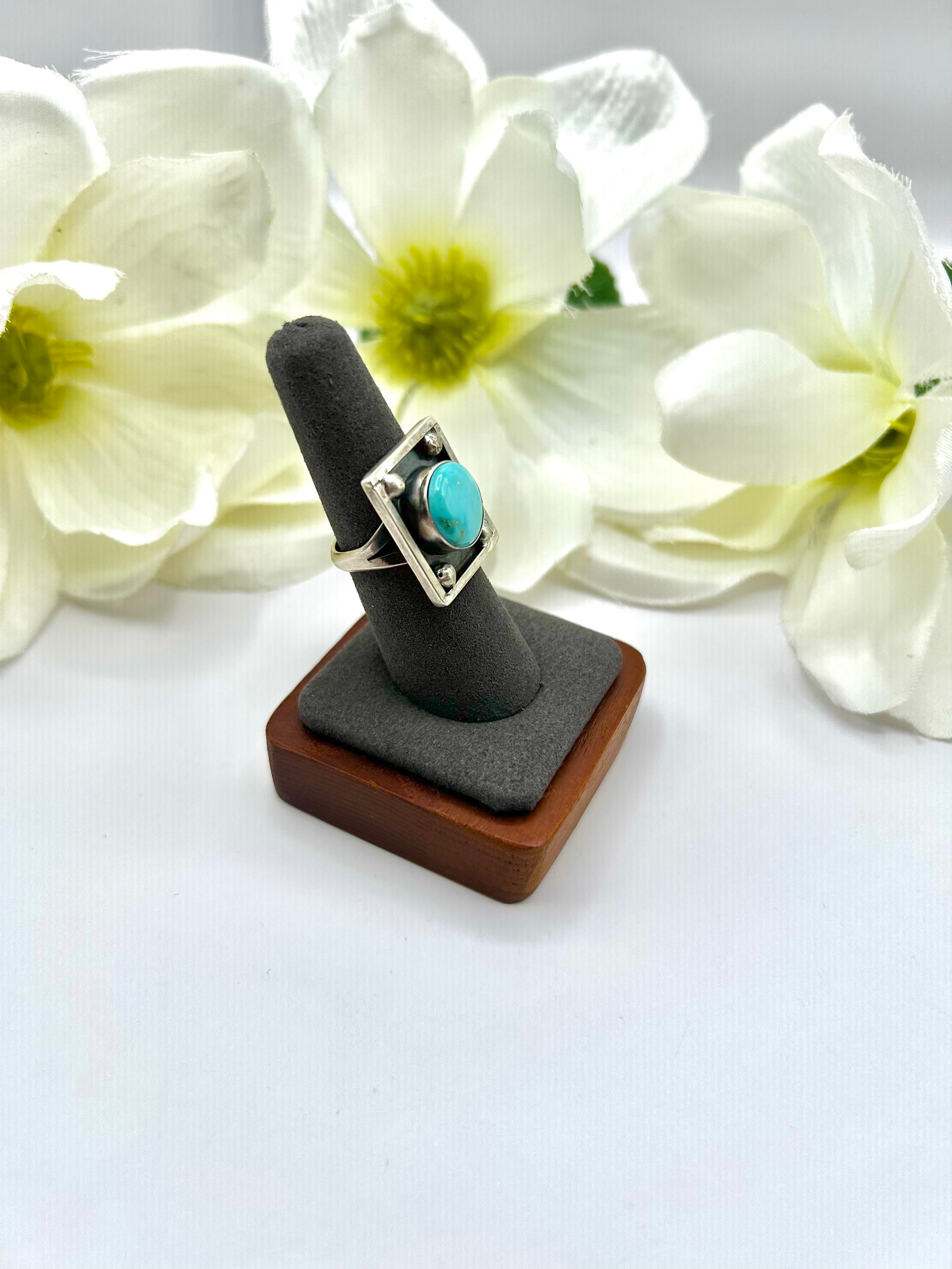 Kobe Martinez Sonoran Mountain Turquoise & Sterling Silver Ring Size 7.5