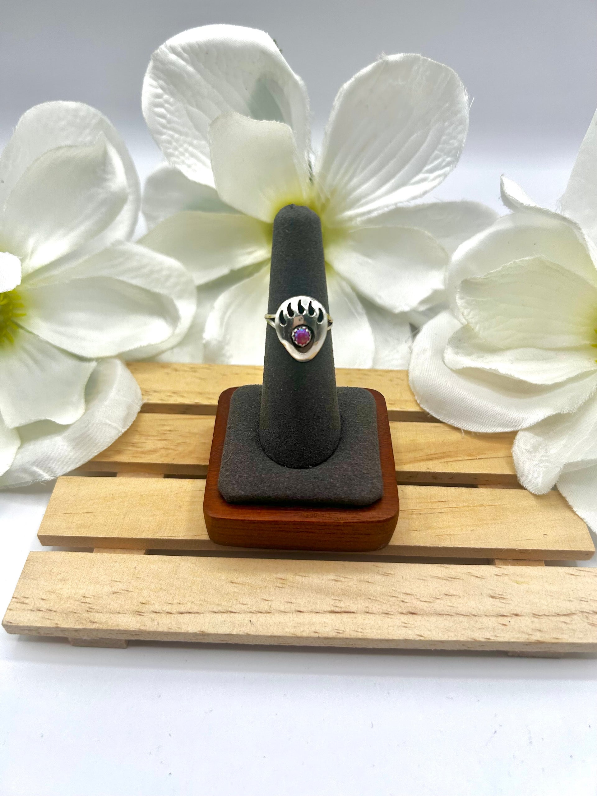 Navajo Made Opal & Sterling Silver Ring