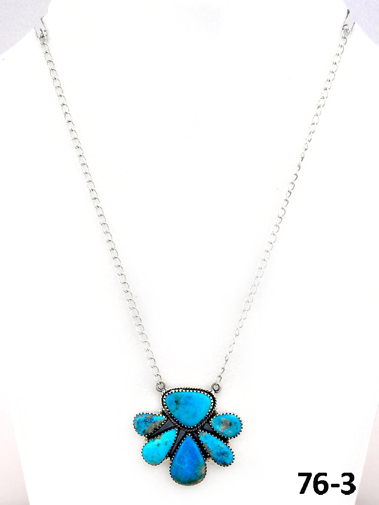 Southwest Made Ithaca Peak Turquoise & Sterling Silver Necklace
