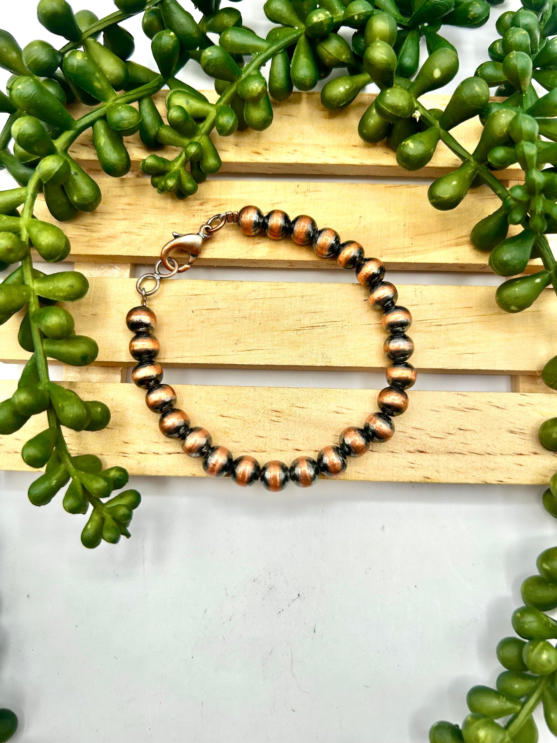 Navajo Made Strung 7 MM Copper Link Bracelet
