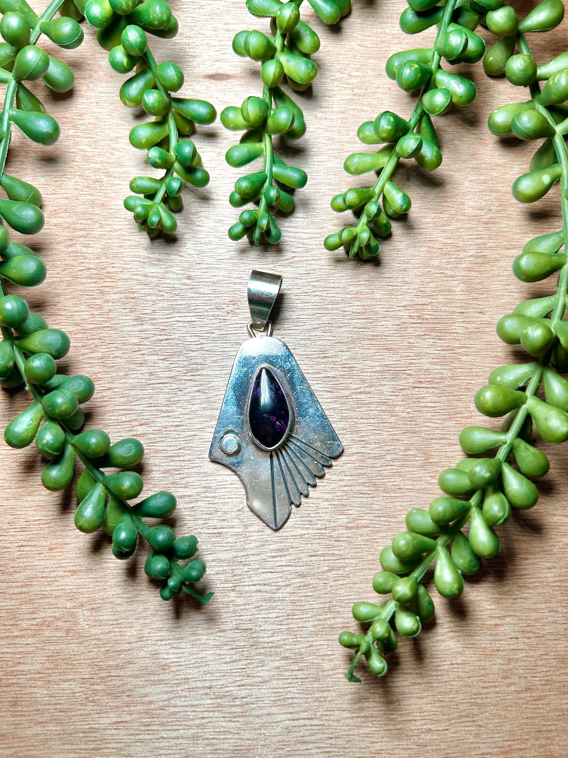 Navajo Made Sngilite  & Sterling Silver Pendant