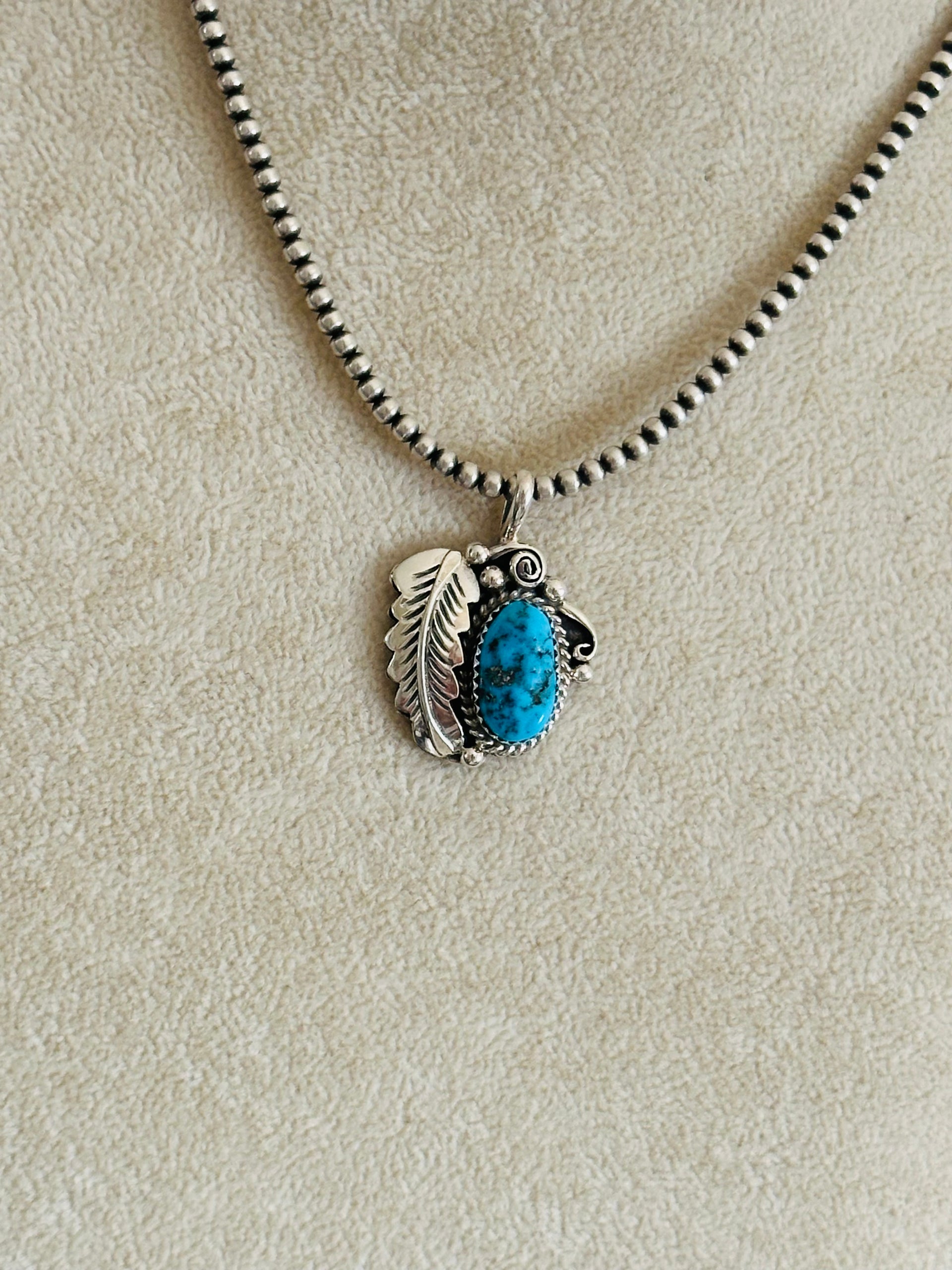 Julia Etsitty Kingman Turquoise & Sterling Silver Pendants