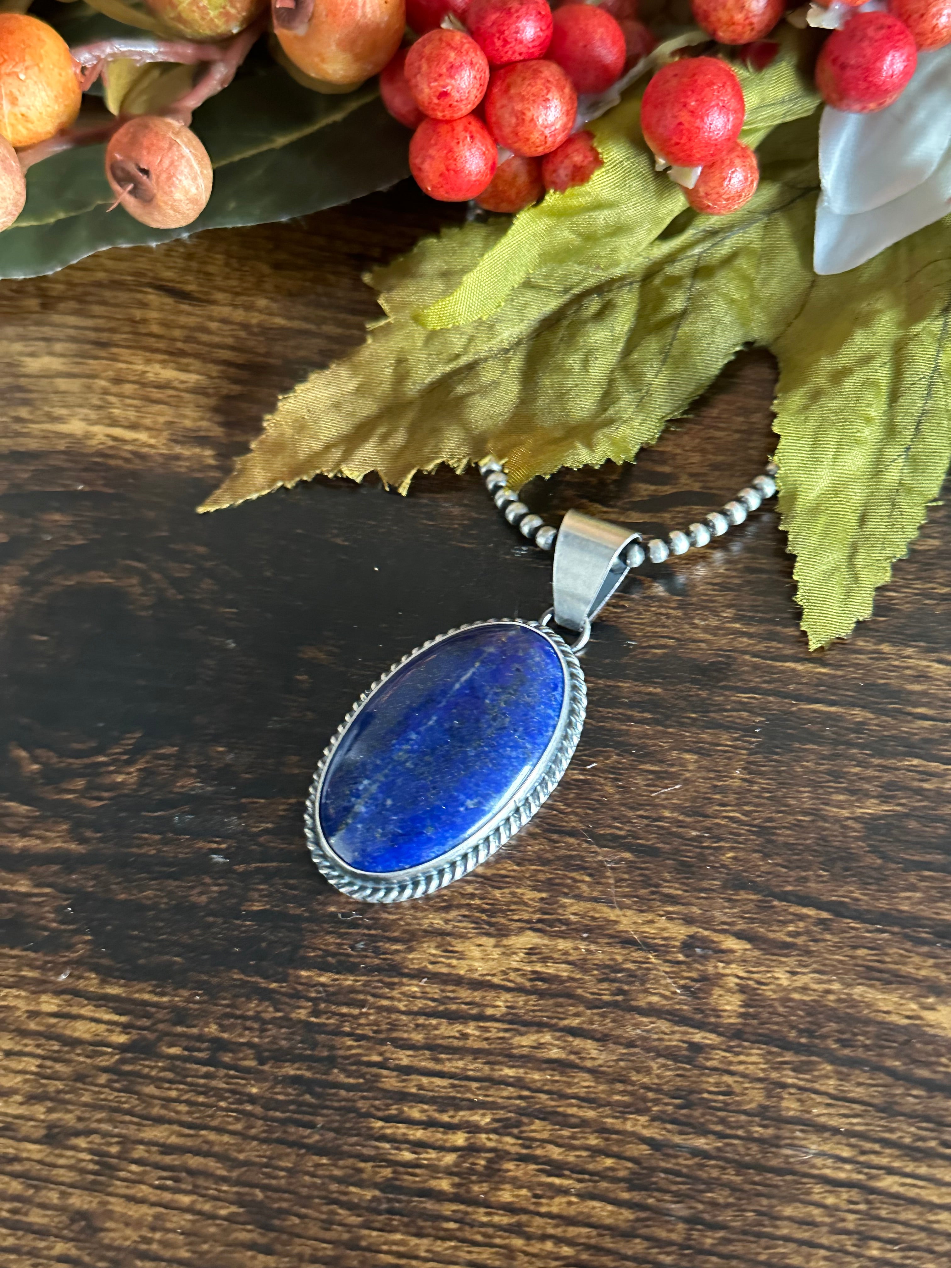 Dave Skeets Lapis & Sterling Silver Pendant