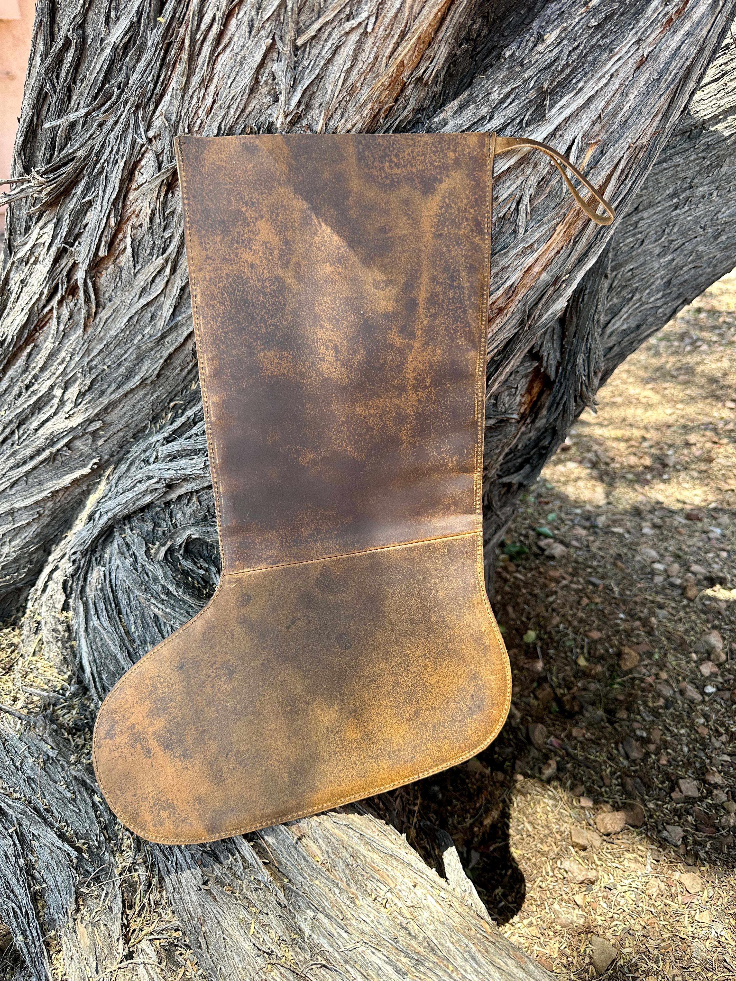 Genuine Tooled Leather Cowhide Stocking